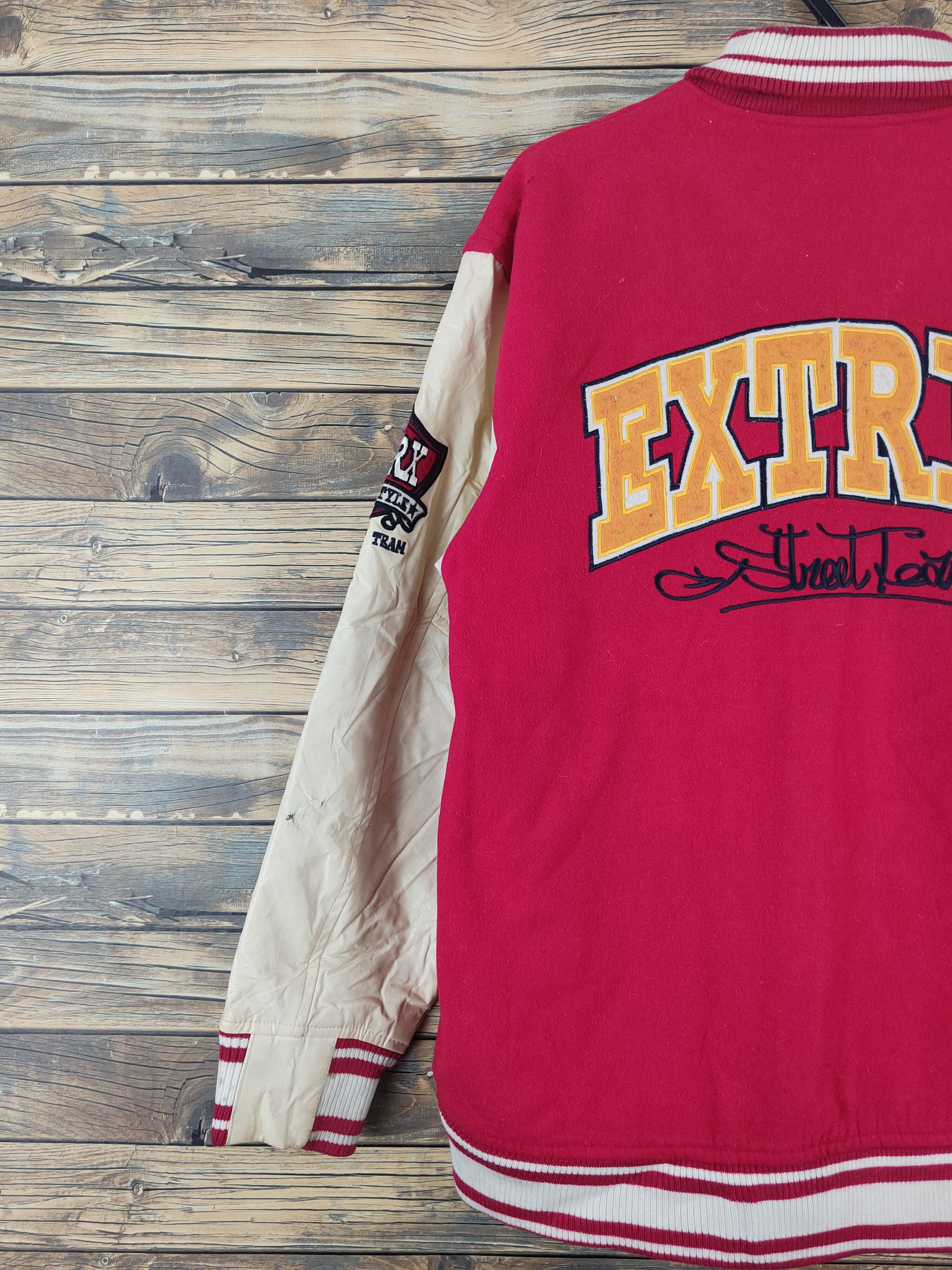 Japanese Brand DL Amore Puro Red Cream Varsity Jackets #W1111 Size US L / EU 52-54 / 3 - 3 Thumbnail