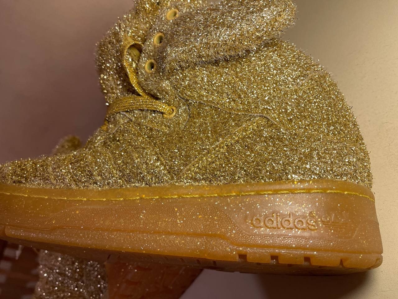 Adidas × Jeremy Scott ADIDAS JEREMY SCOTT sneakers, BEAR, Tinsel Gold shoes G96188 Size US 9 / EU 42 - 7 Thumbnail