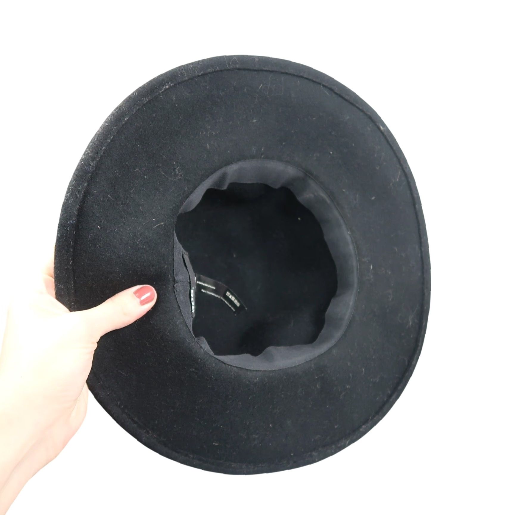 Bdg BDG Urban Outfitters Fedora Hat Black Wool Wide Brim Round Top Floppy Hat Women One Size Boho Size ONE SIZE - 5 Thumbnail