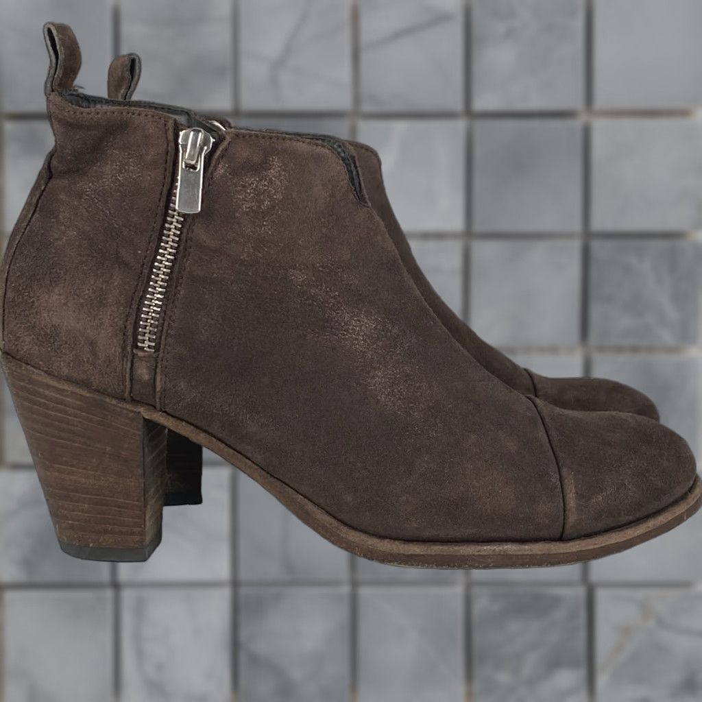 Officine Creative Officine Creative Women's Brown Double Zip Ankle Boots Booties Leather 40.5/10 Boots Women Brown Double Zip Leather Mid Heel Ankle Bootie 40.5/10 Size US 10 / IT 40 - 1 Thumbnail