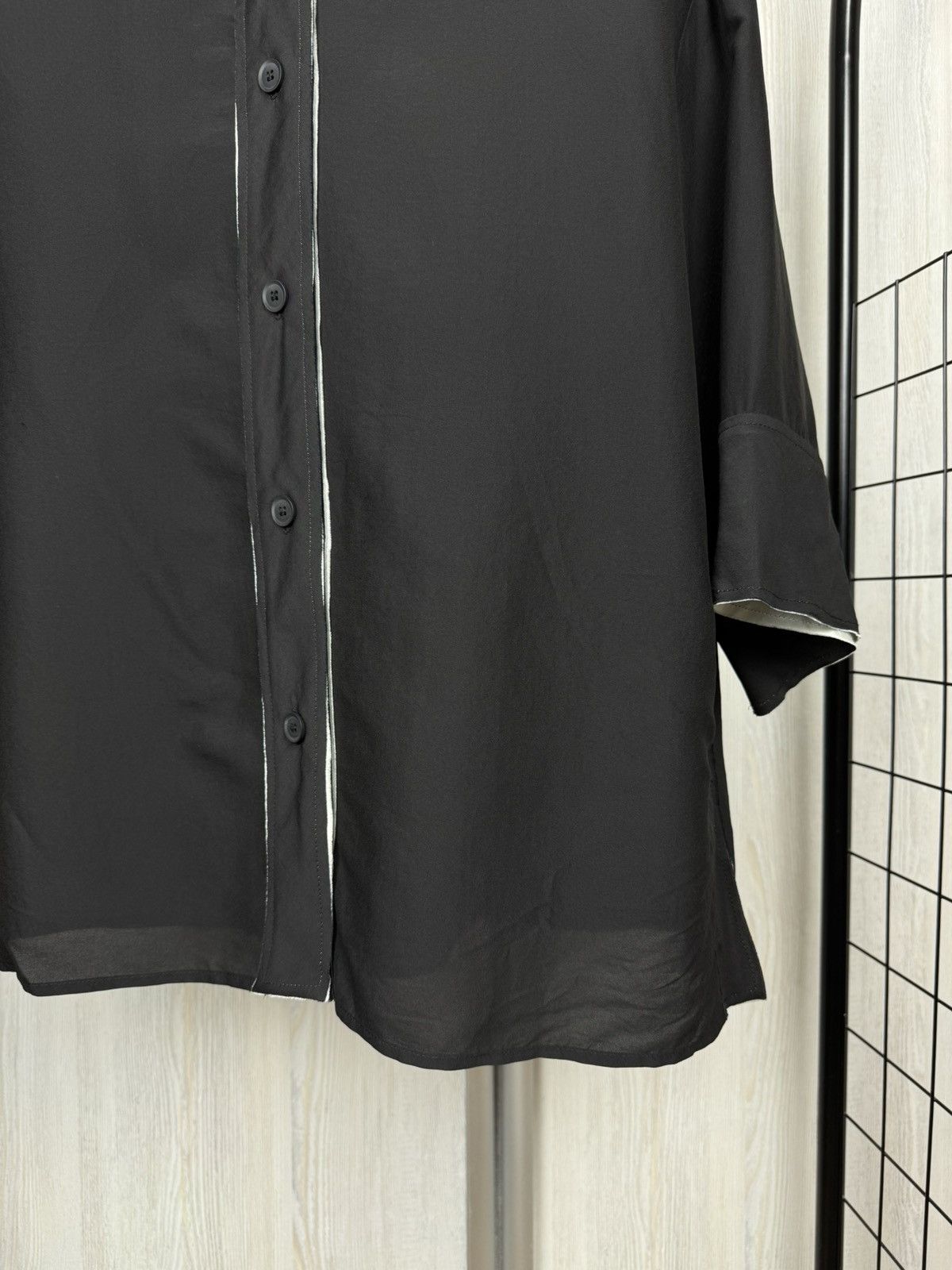 Annette Gortz Annette Gortz Black viscose silk avant garde blouse Size L / US 10 / IT 46 - 4 Thumbnail