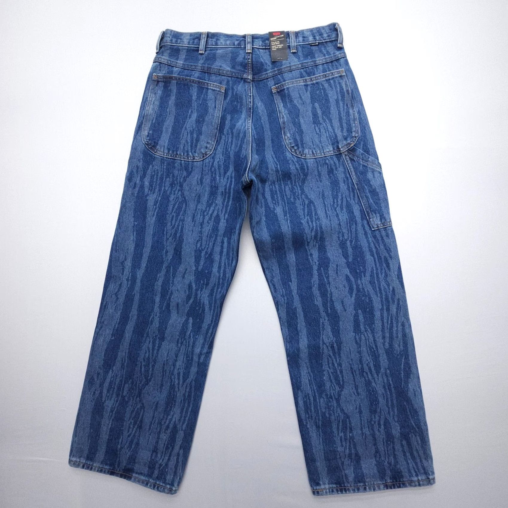 Levi's Levi's Jeans Cropped Carpenter 33x29 Denim Blue 5-Pocket Relaxed Straight Mens Wide Vintage? Size US 33 - 3 Thumbnail