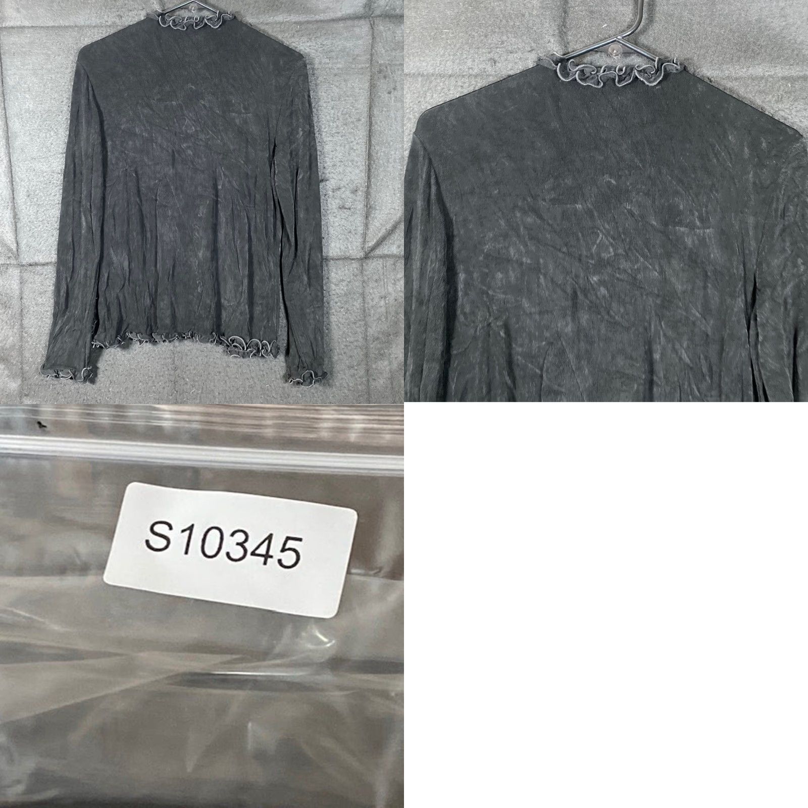 Vintage Chicos Travelers Women Sweater Cardigan Open Ruffle Front Black Sheer Stretch Regular S XS? Wait—keep accurate. Size S / US 4 / IT 40 - 8 Thumbnail