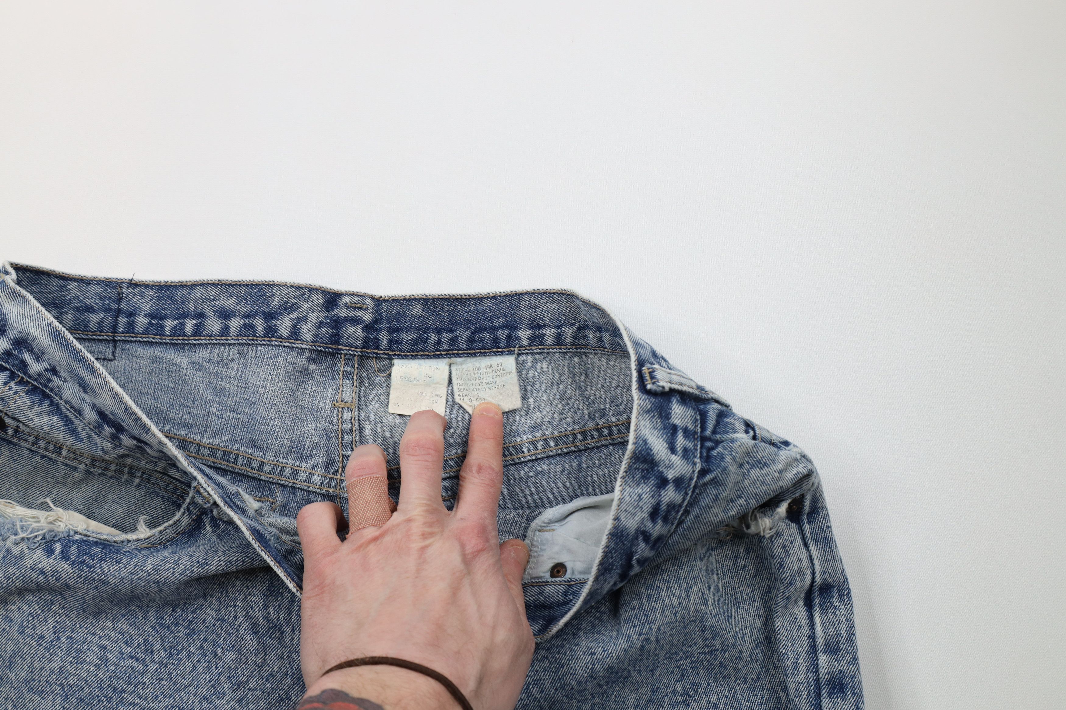 Vintage Vintage 90s Streetwear Acid Wash Straight Leg Denim Jeans Size US 38 / EU 54 - 8 Thumbnail
