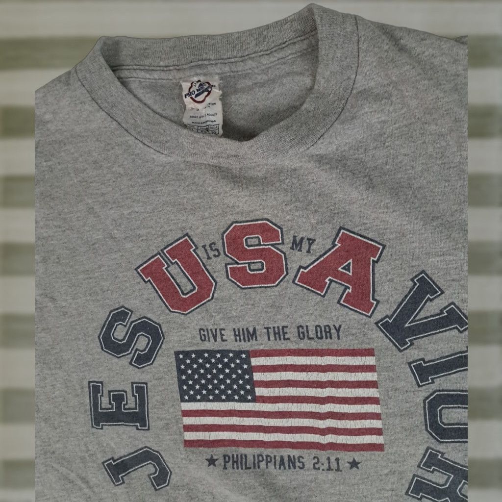 Delta VINTAGE Delta T-Shirt Jesus is My Savior 90s Gray XL Unisex Adults Short Sleeve Crew Neck Canvas Cotton Gr Size US XL / EU 56 / 4 - 1 Thumbnail
