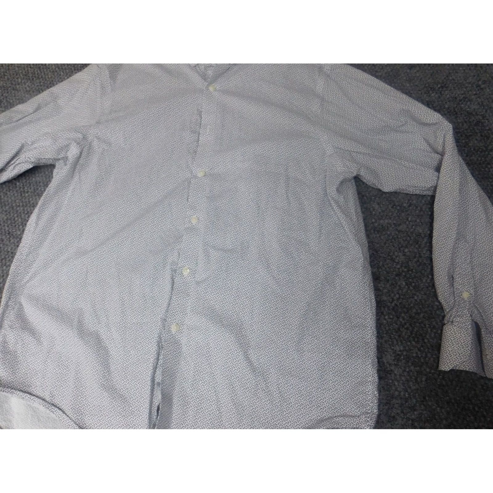 Hart Schaffner Marx Hart Schaffner Marx Mens Shirt Button-Down XL Blue Floral Knit Cotton Long Sleeve Slimming Pockets Regular Size Type: Regular Size US XL / EU 56 / 4 - 4 Thumbnail