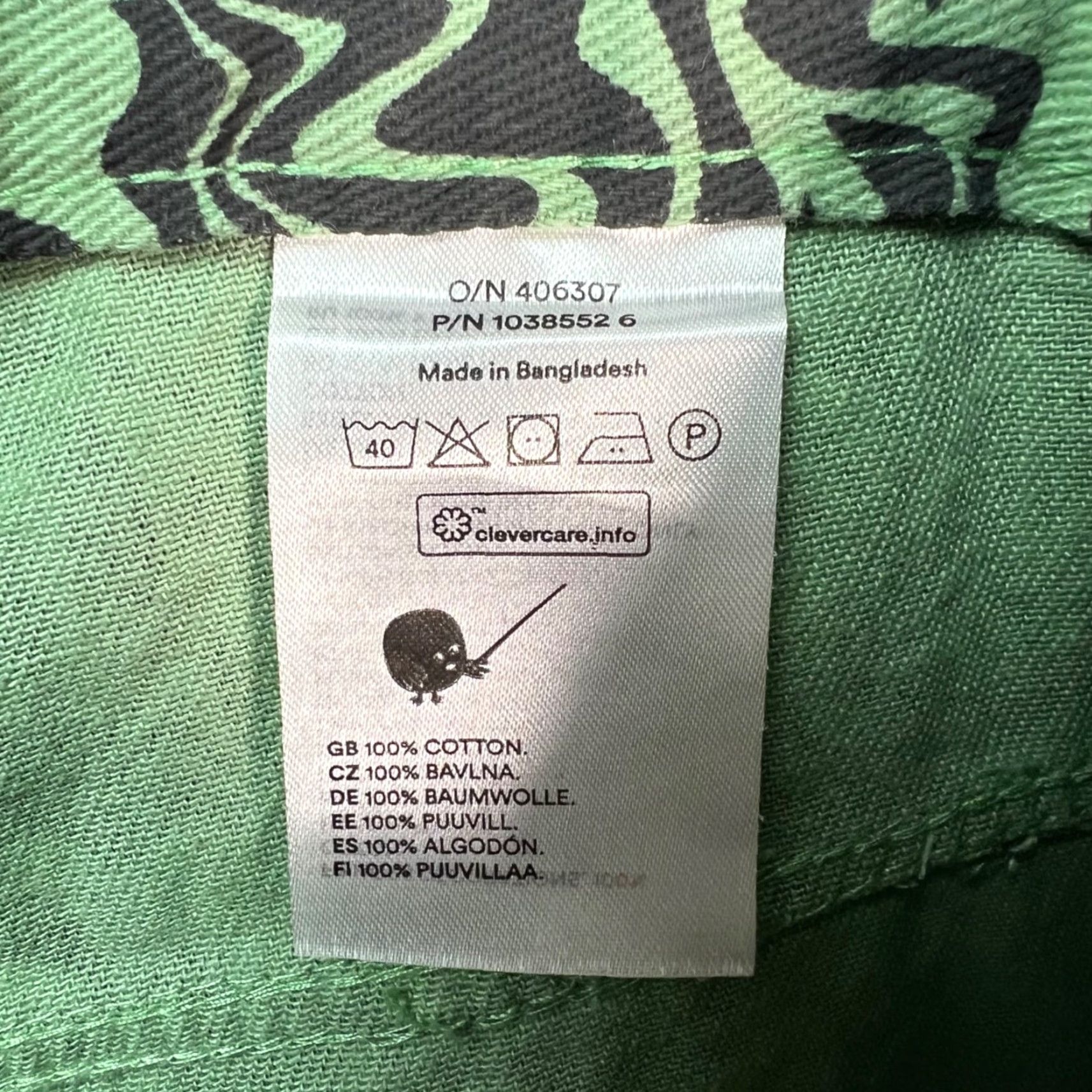 Nique Monkl Womens Size 52 Wavy Green Black Abstract Print Trousers Pants Size 38" / US 16 / IT 52 - 4 Thumbnail