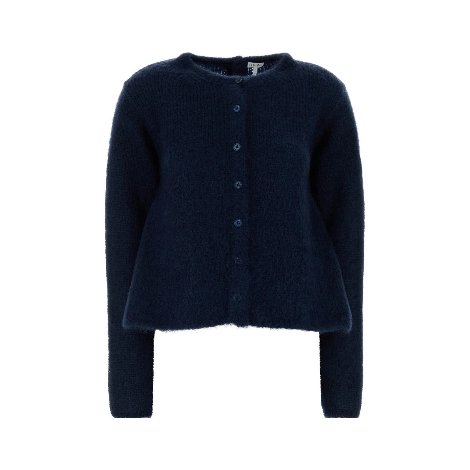 LOEWE Navy Blue Stretch Mohair Blend Cardigan New & Authenti