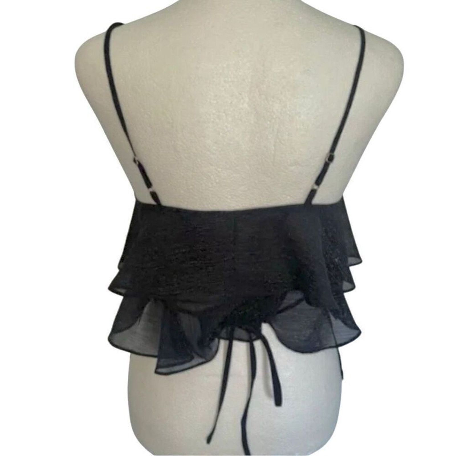 & Other Stories Rumored Tango Top Tiered Ruffles Shimmer Sheer MEDIUM Flirty Size M / US 6-8 / IT 42-44 - 7 Thumbnail