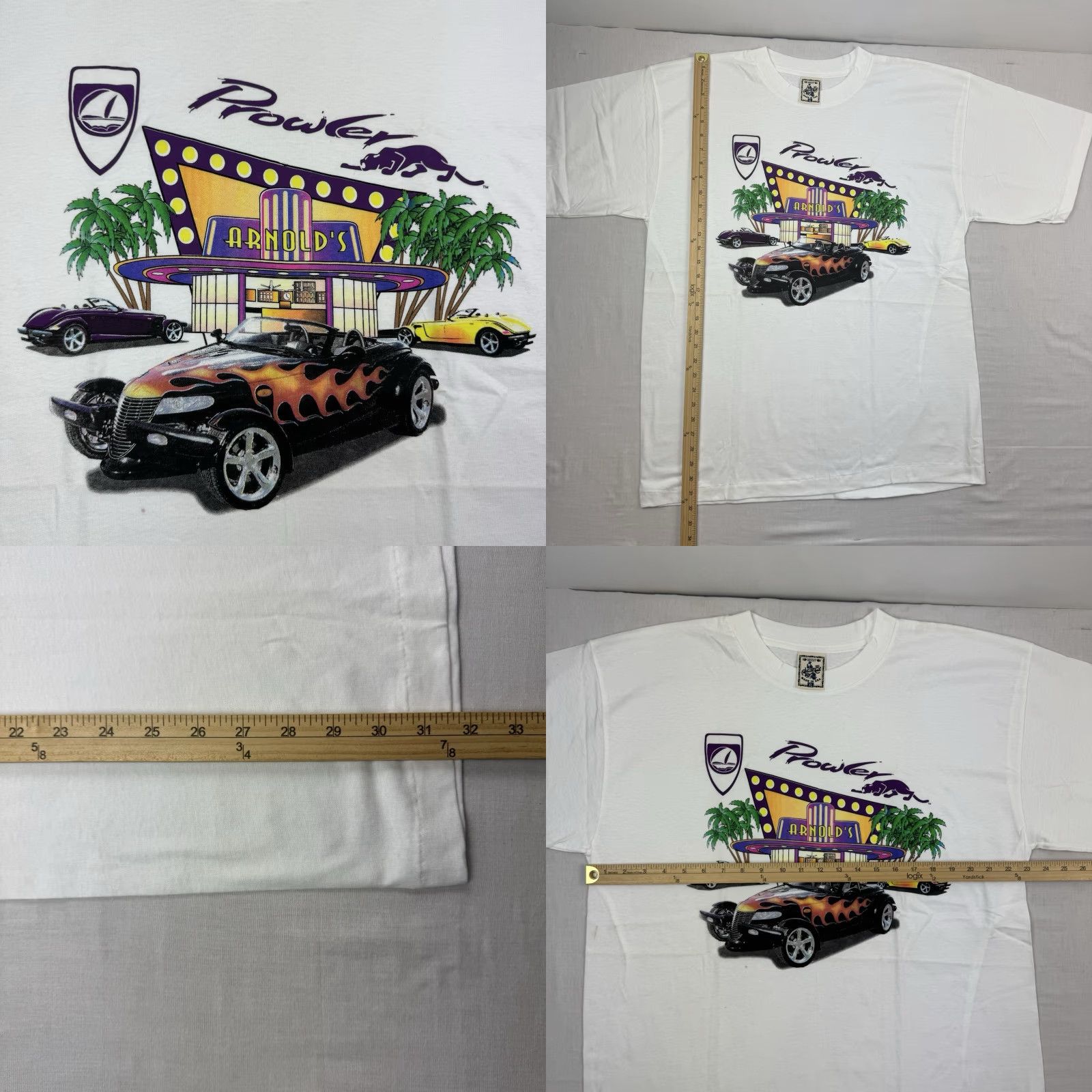 ALOHAS VINTAGE Aloha Car T-Shirt Adult XL White Graphic Print 90s Y2K Muscle Car Promo Mens Size US XL / EU 56 / 4 - 8 Thumbnail