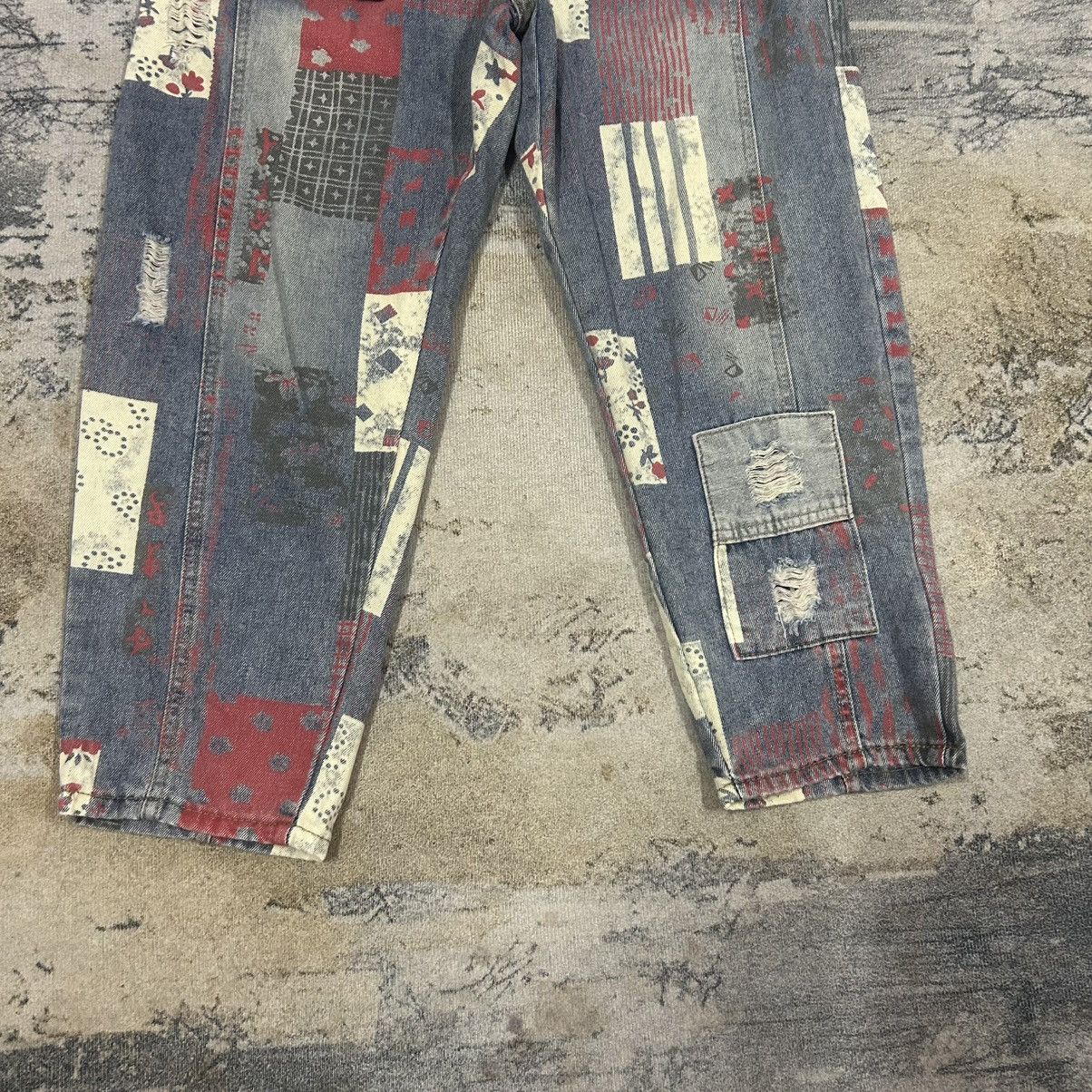 Japanese Brand Vintage Japan Loco Loco Printed Denim Baggy Jeans Size US 30 / EU 46 - 3 Thumbnail