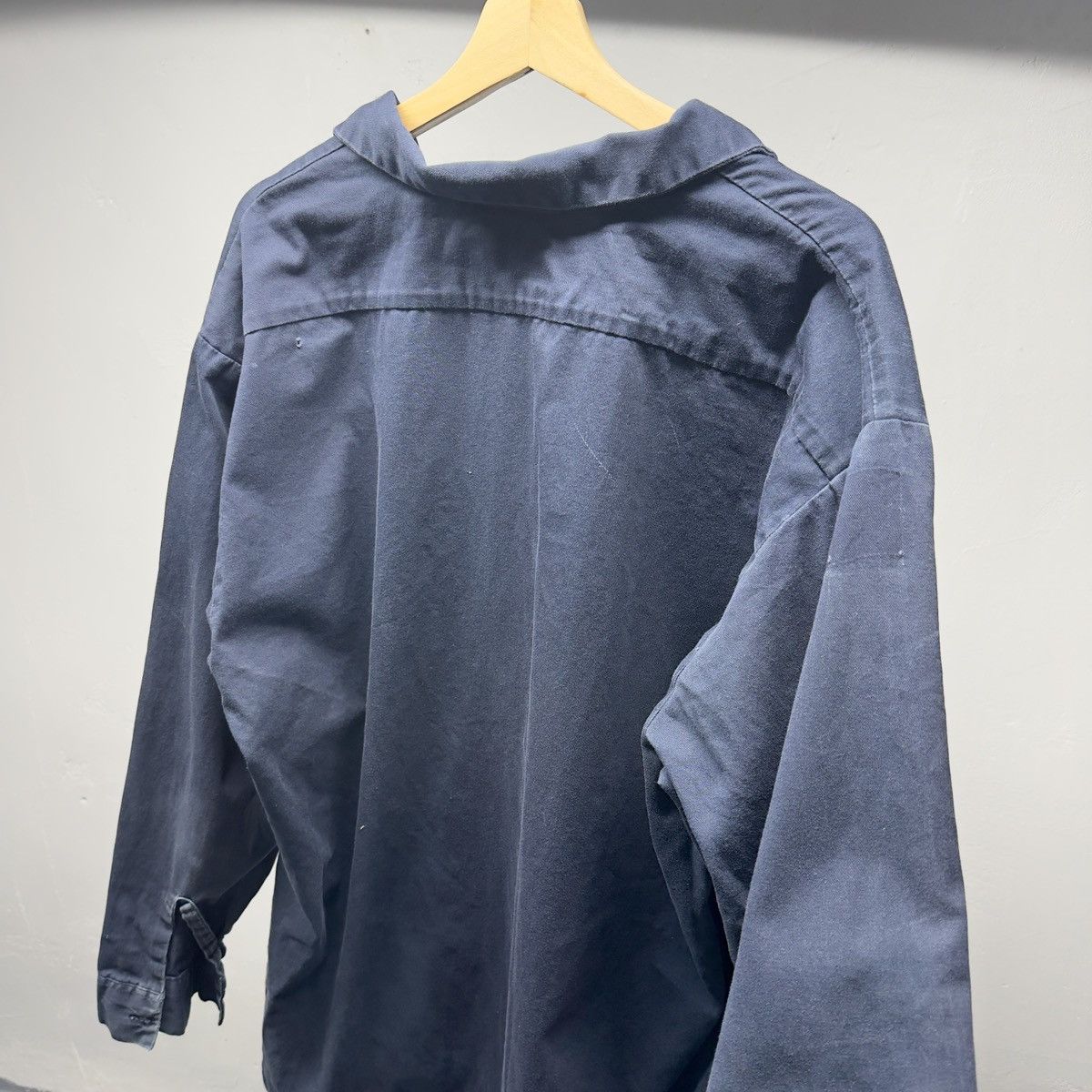 Vintage Thrashed Faded Distressed Blue Work Shirt ERD Grunge Chrome Size US XXL / EU 58 / 5 - 8 Thumbnail