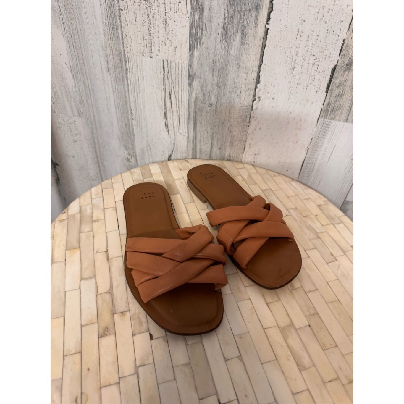 Other Brown Criss Cross Slide Sandals Women’s Size 8 Casual Summer Size US 6 / IT 36 - 1 Thumbnail