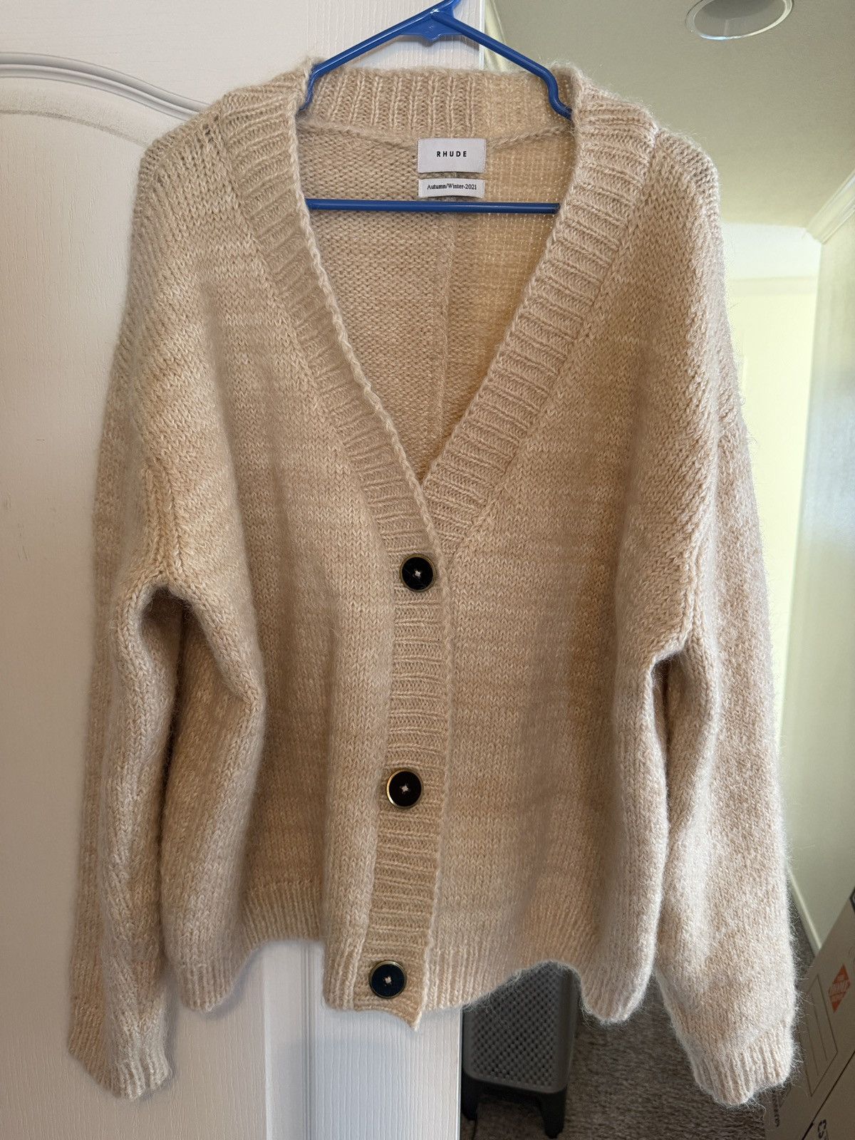 Rhude RHUDE Monte Carlo Cashmere Wool Melange Knit Cardigan Size US L / EU 52-54 / 3 - 1 Thumbnail