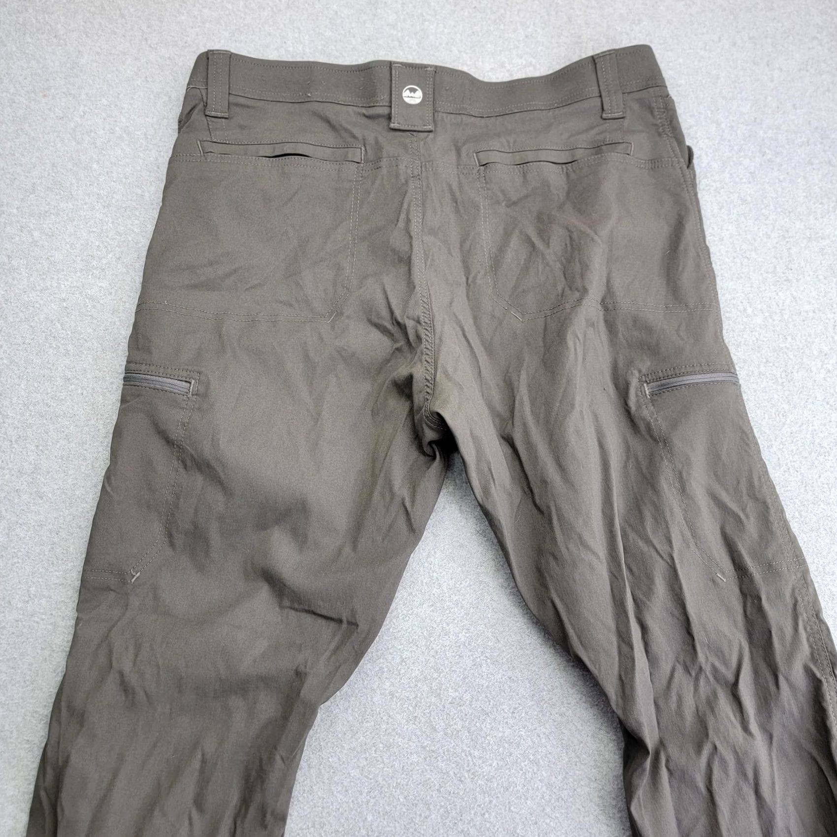 Wrangler Wrangler Pants Mens 33x33 Olive Nylon Stretch Zip Pocket Cargo Hiking Outdoor Size US 31 - 5 Thumbnail