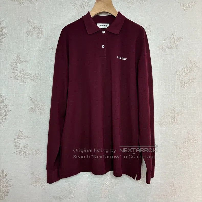 Miu Miu Miu Miu Size XS Angola Red Polo Neck Long Sleeve Size XS / US 0-2 / IT 36-38 - 1 Thumbnail