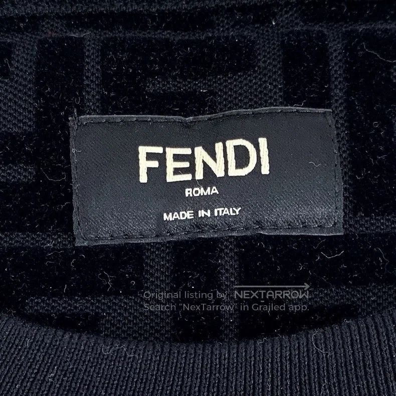 Fendi Fendi Black logo full print cotton round neck long sleeve Size US XL / EU 56 / 4 - 5 Thumbnail