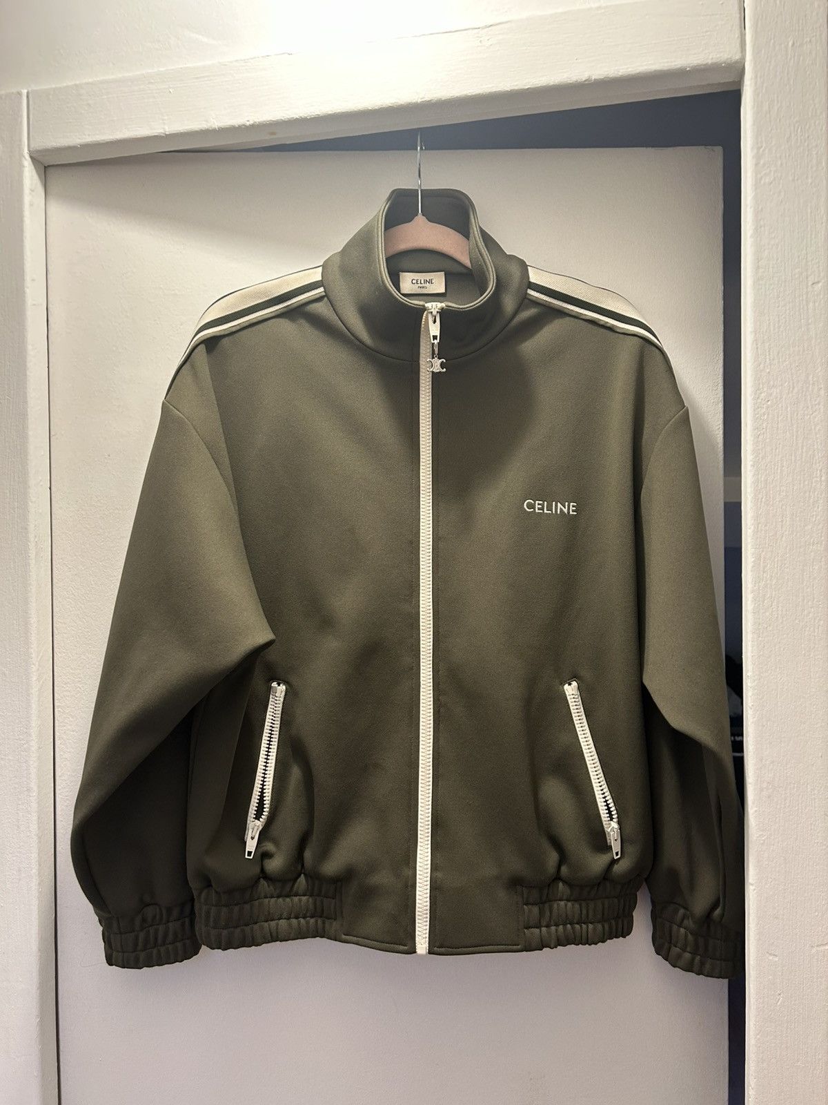 Celine Celine khaki track top Size US XS / EU 42 / 0 - 1 Thumbnail