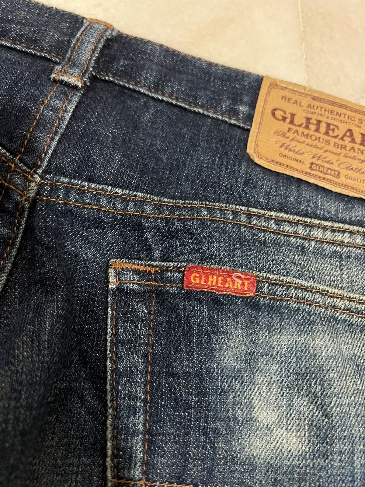 If Six Was Nine × Japanese Brand 💥Baggy💥Vintage Gl Heart Mud Wash Distressed Jeans Japan Size US 31 - 19 Thumbnail