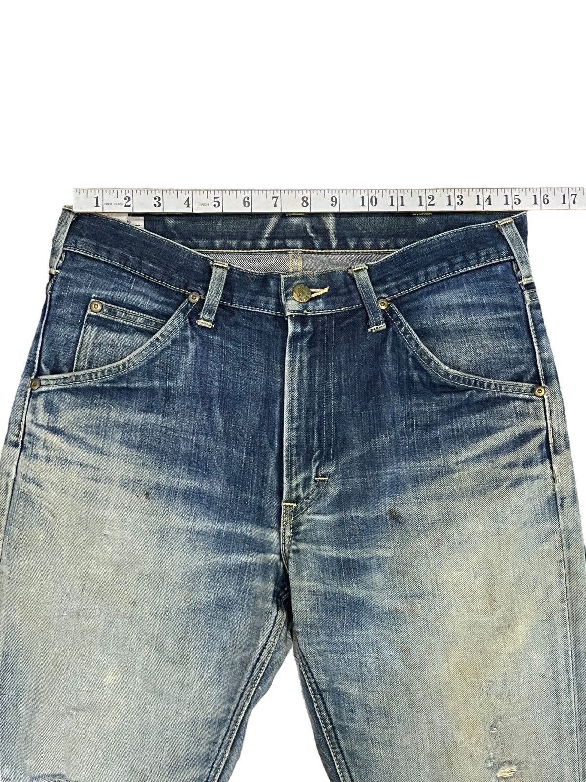Lee × Midnight Organic 🔥Vtg LEE Thrashed Patina Stain Mudwash FLARE Organic Jeans Size US 30 / EU 46 - 23 Thumbnail