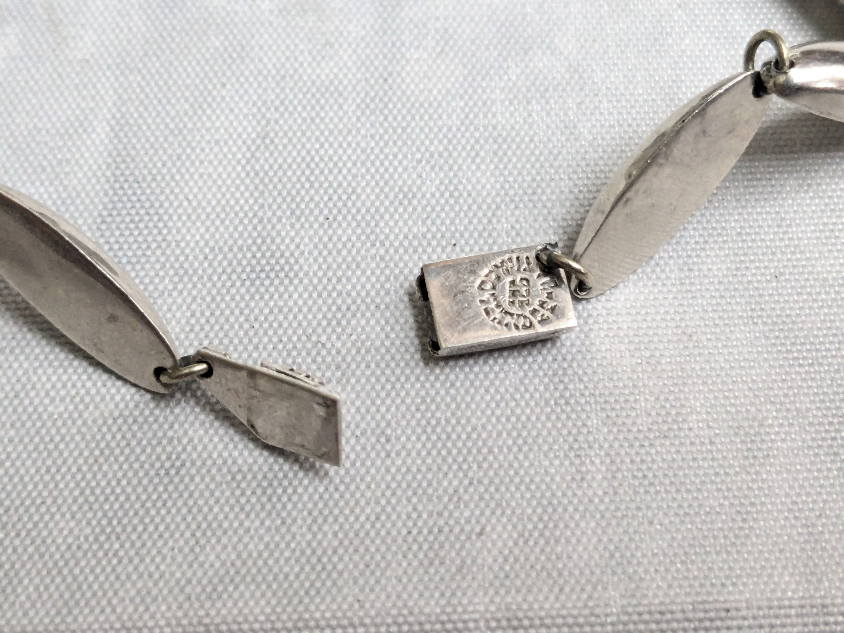 Jewelry Vintage Taxco Sterling Silver Onyx Necklace 16" Size ONE SIZE - 11 Thumbnail