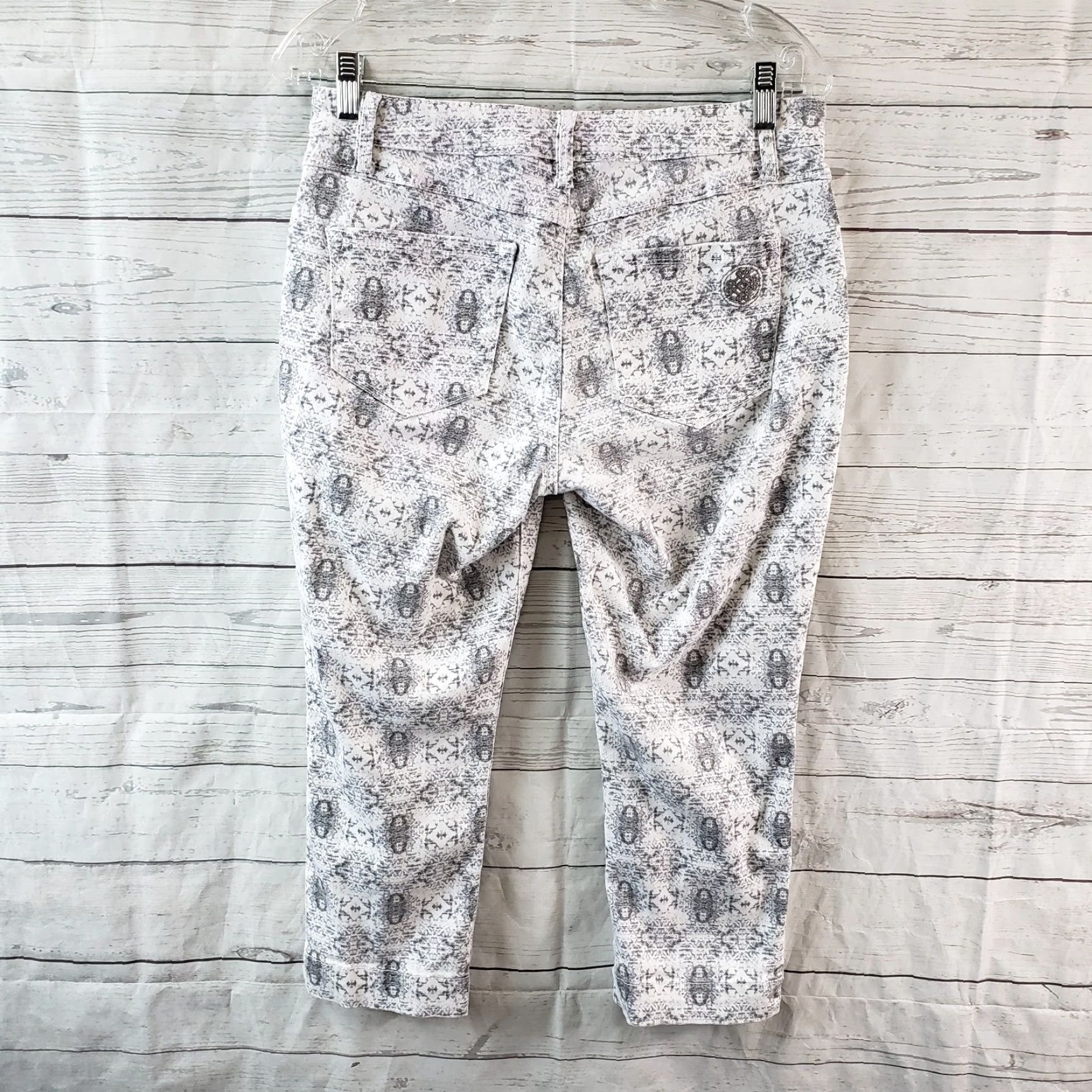 Vintage Laurie Felt Womens Cropped Jeans Sz S Gray White Mid Rise Denim Shirtless? No — (rearranged) Size 28" / US 6 / IT 42 - 3 Thumbnail