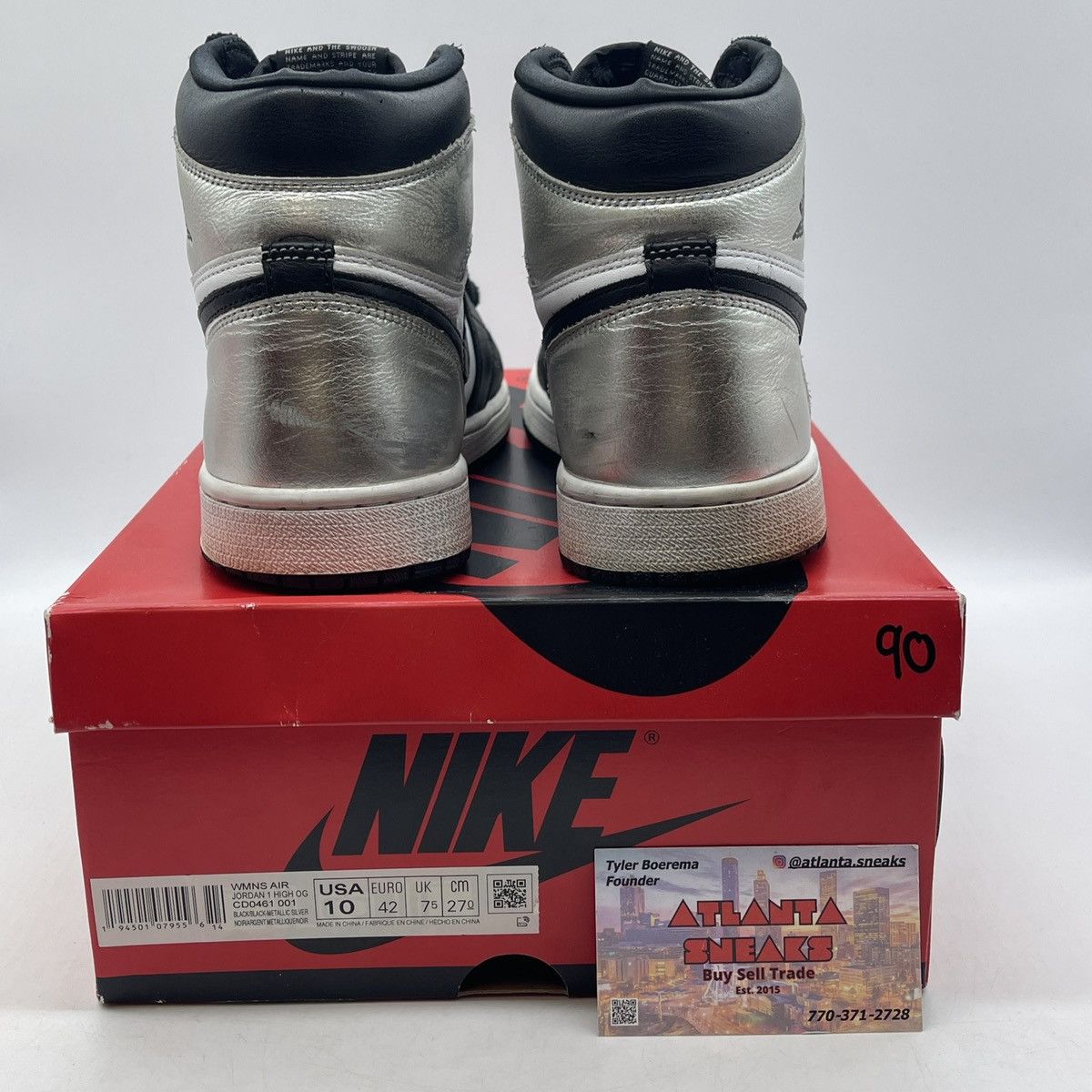 Jordan Brand Wmns air Jordan 1 high silver toe Size US 10 / IT 40 - 3 Thumbnail