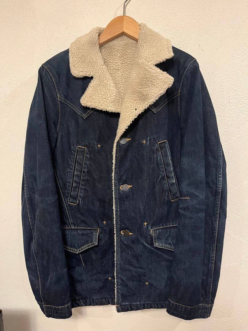 Number (N)ine AW07 "Love God Murder" Fleece Denim Ranch Jacket Size US S / EU 44-46 / 1 - 1 Thumbnail
