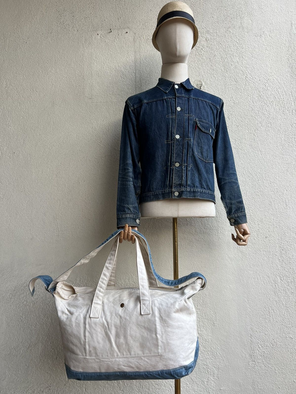 Japanese Brand Vintage Spellbound Patina Dirty Canvas 2 Way Tote Bag Size ONE SIZE - 24 Thumbnail