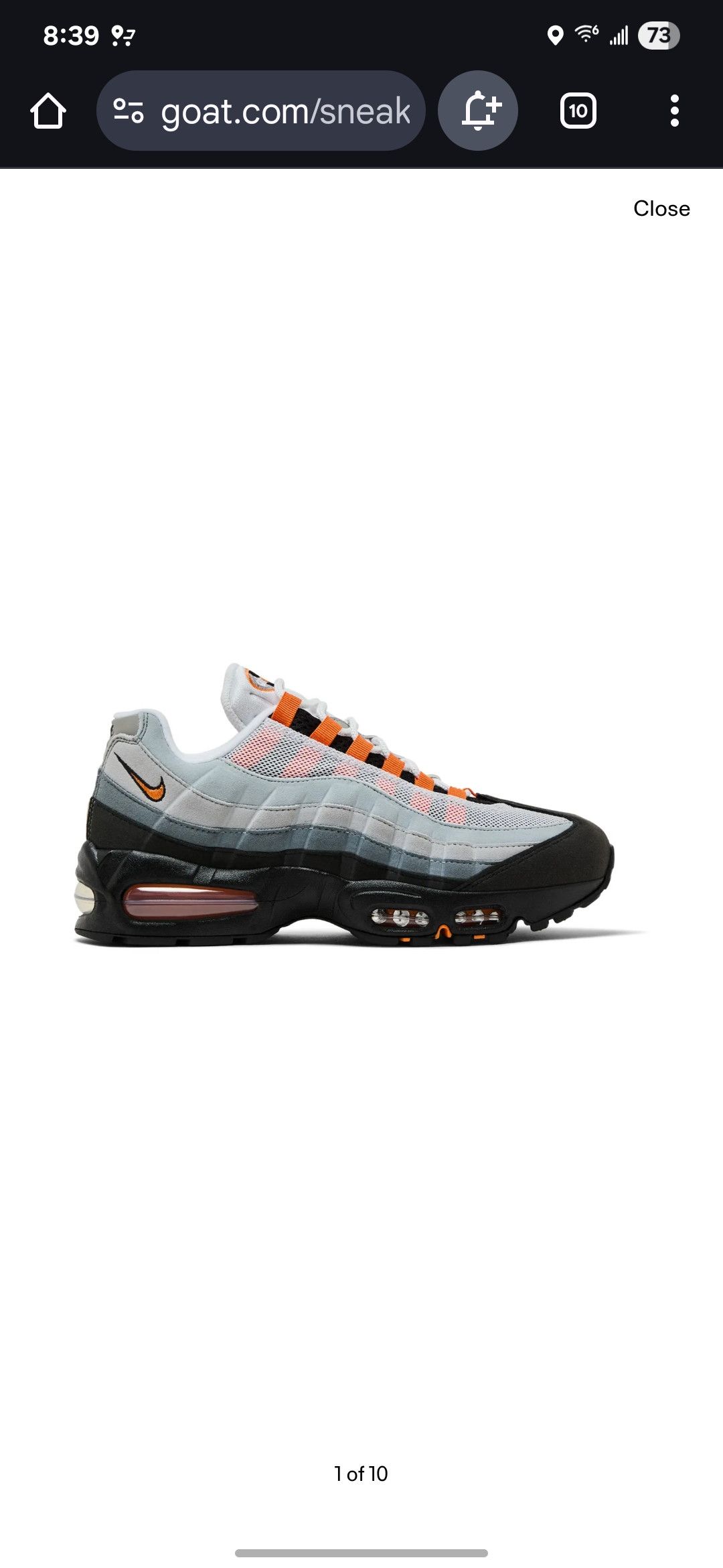Nike NIKE AIR MAX 95 MANDARIN Size US 6.5 / EU 39-40 - 5 Thumbnail