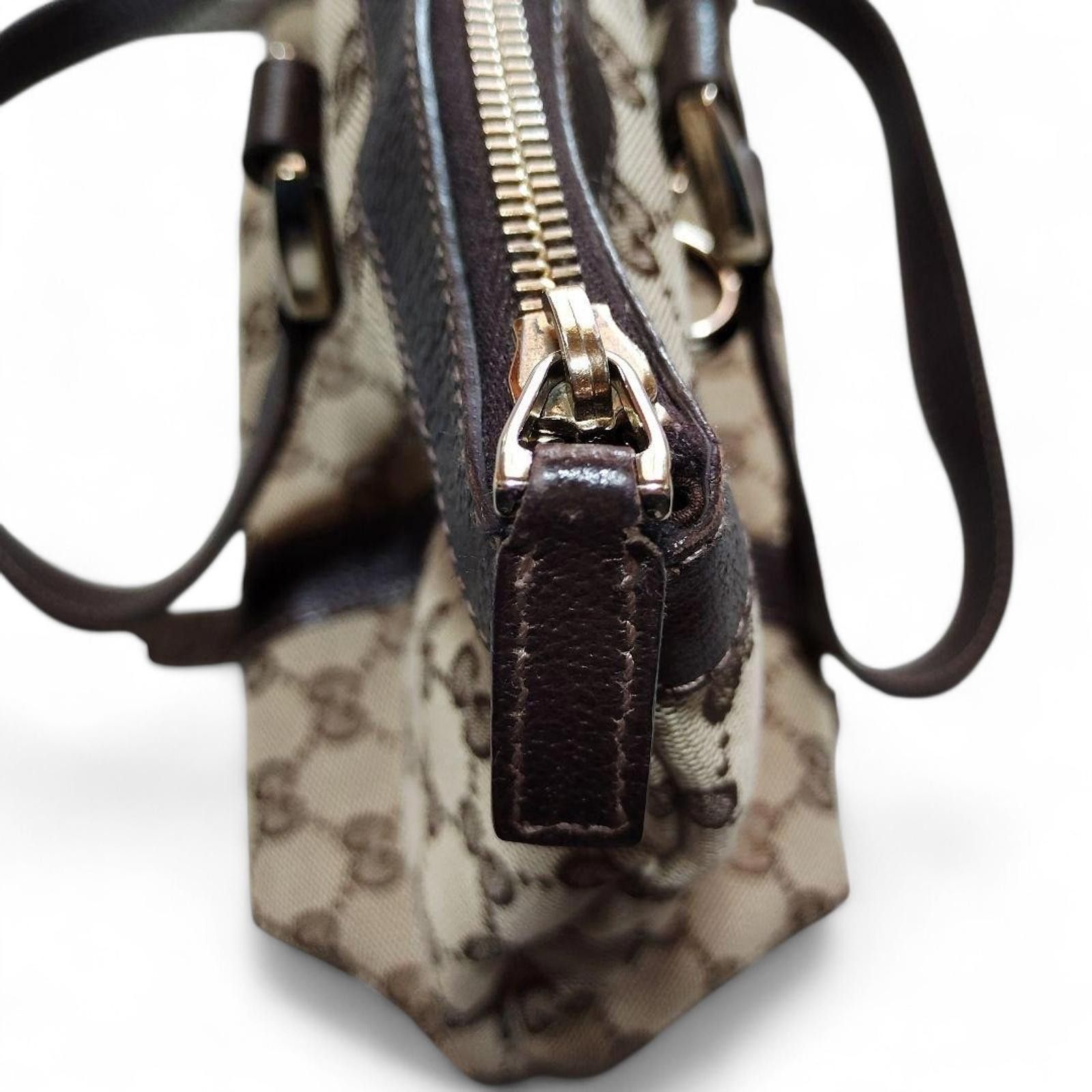 Gucci Gucci - Monogram Canvas Handbag Leather Trim Size ONE SIZE - 8 Thumbnail
