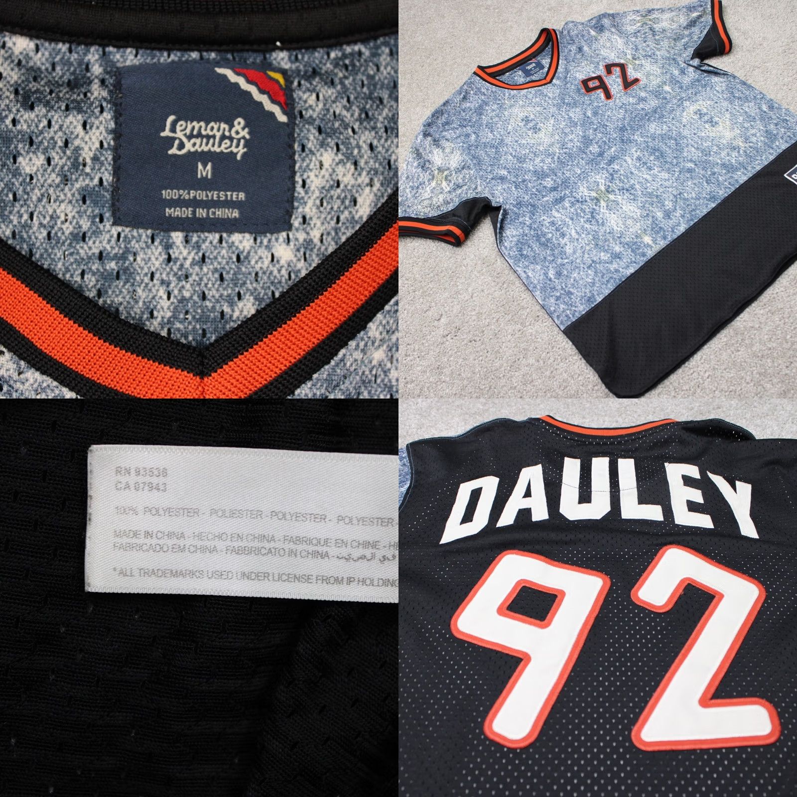 Vintage Lemar & Dauley Jersey Shirt Mens Medium Blue Acid Wash Activewear S/S Size US XL / EU 56 / 4 - 8 Thumbnail