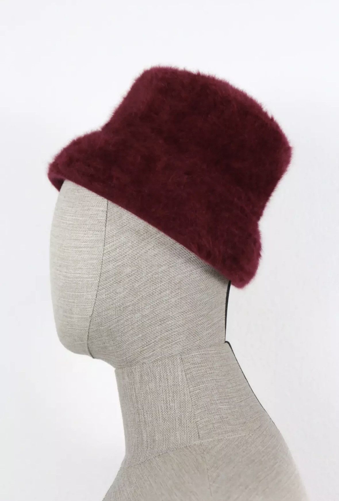 Kangol Kangol Burgundy Angora Fur Bucket Hat Size ONE SIZE - 4 Thumbnail
