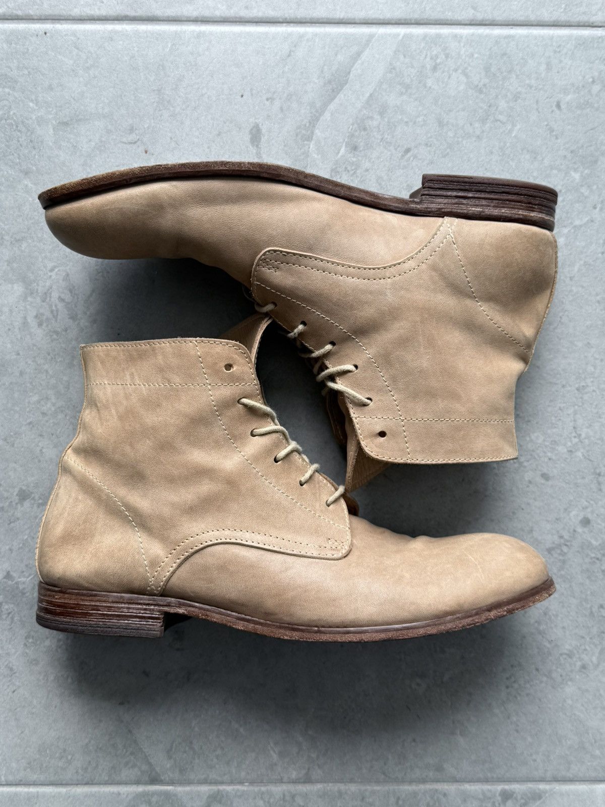 Avant Garde MoMA Guidi Style Distressed Leather Boots
