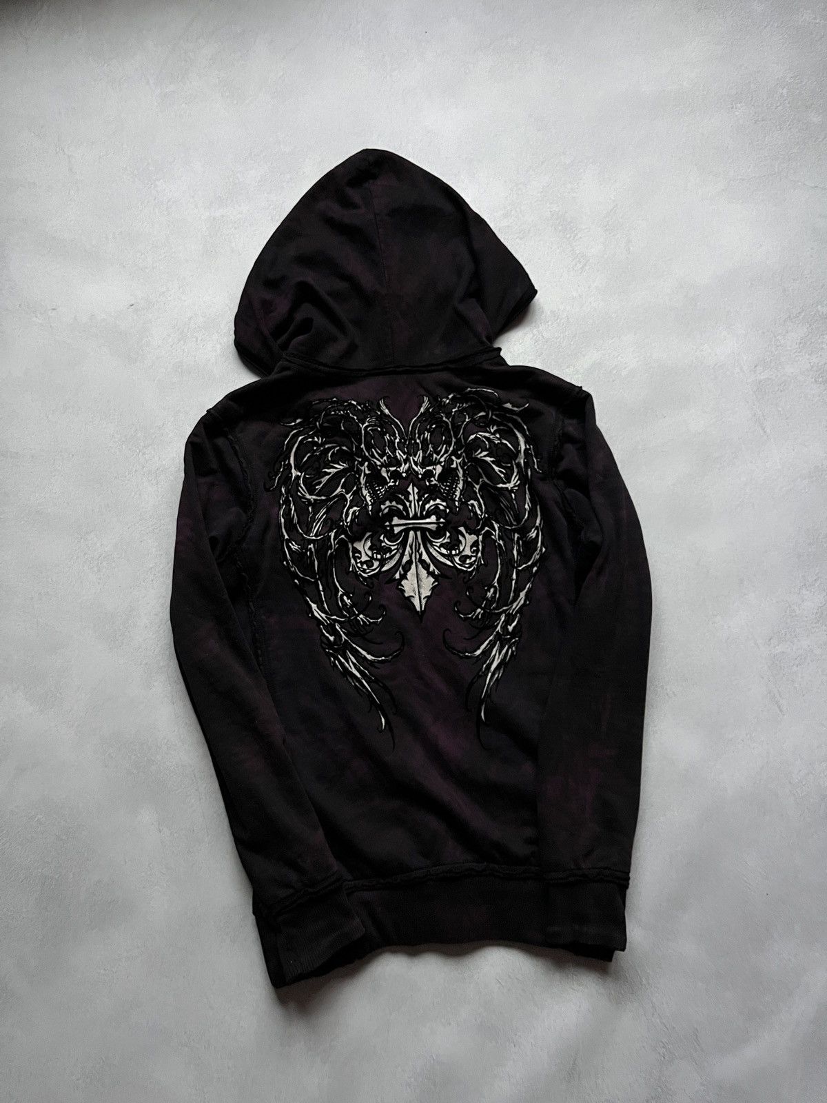 Affliction Rare Vintage Affliction Zip Hoodie y2k Skull Avant-Garde Size US M / EU 48-50 / 2 - 2 Thumbnail
