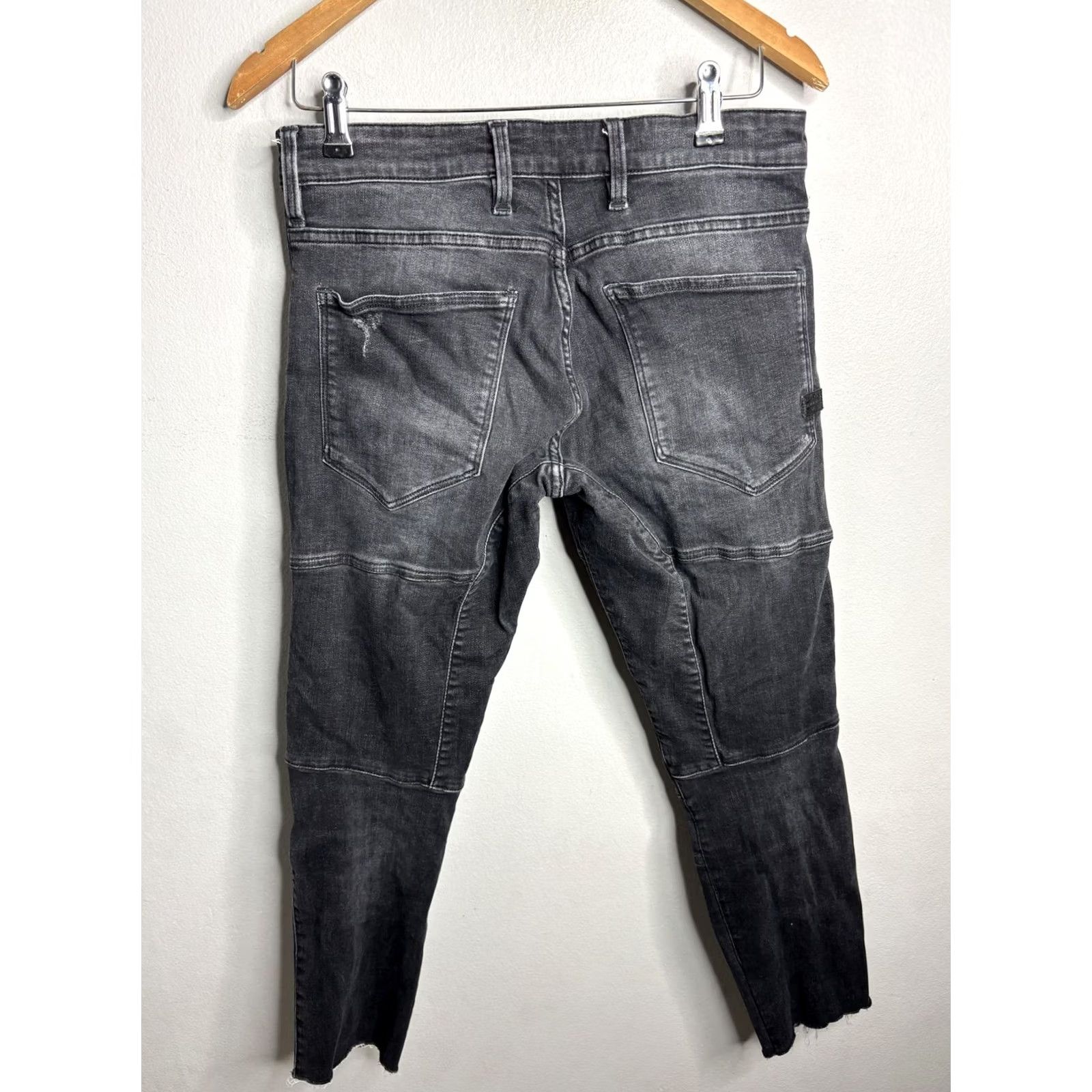 Vintage G-Star RAW Jeans Slim Tapered 30x30 Mens Denim Distressed Moto Gray Charcoal Wash Pants/Denim Jeans Mens 30 Inseam 30in Zip Fly"} Size US 30 / EU 46 - 4 Thumbnail