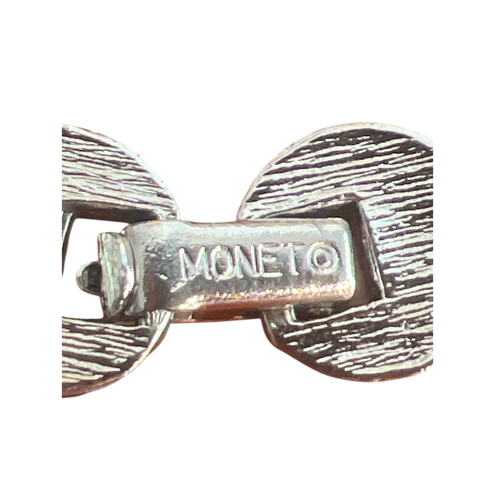 Monet Vintage Monet Silver Tone Rope Chain Necklace Textured Links Size ONE SIZE - 5 Thumbnail