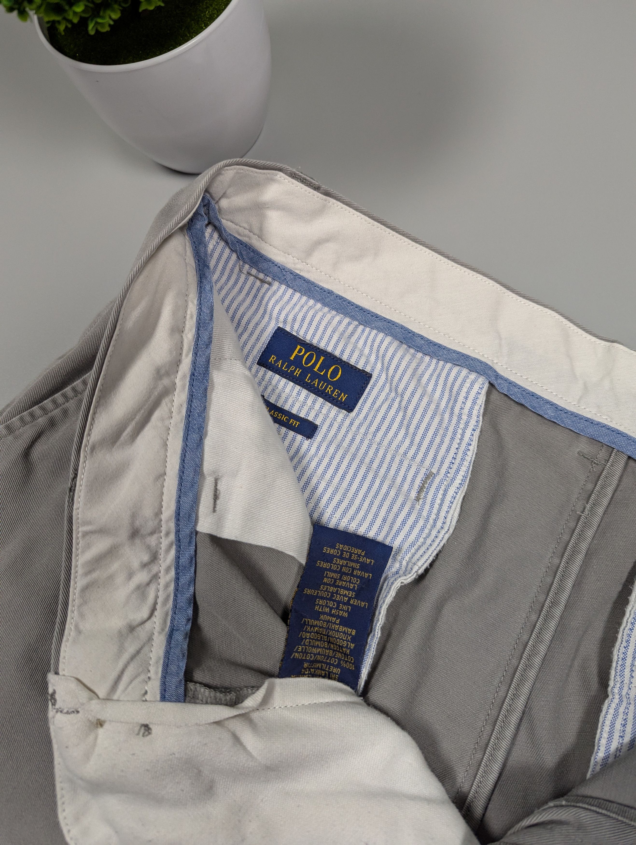 Polo Ralph Lauren × Vintage Polo Ralph Lauren Vintage Men's Gray Classic Chino Pants Size US 32 / EU 48 - 13 Thumbnail