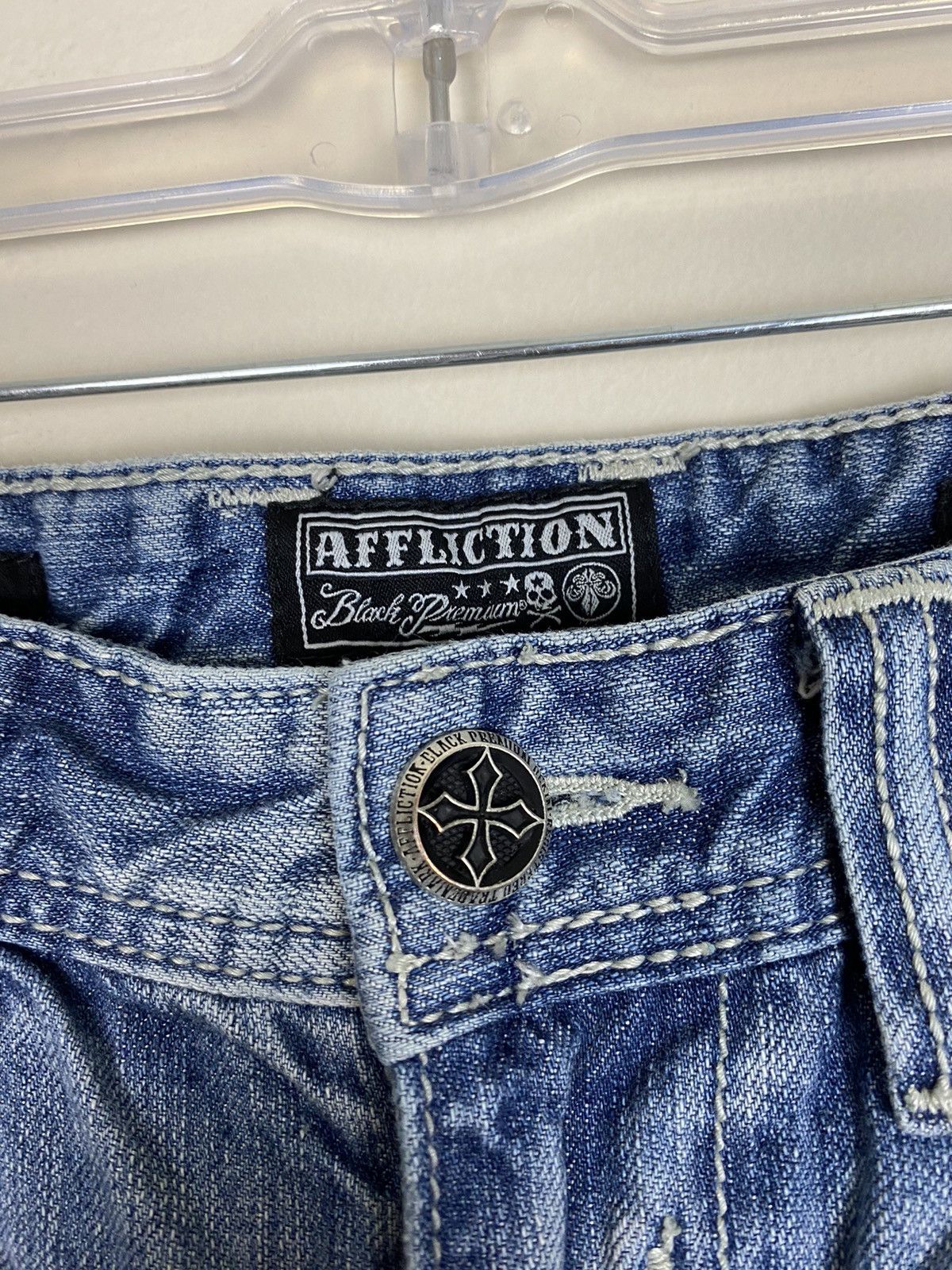 Affliction × Vintage Y2K Crazy Affliction Denim Jeans Grail Size US 33 - 6 Thumbnail