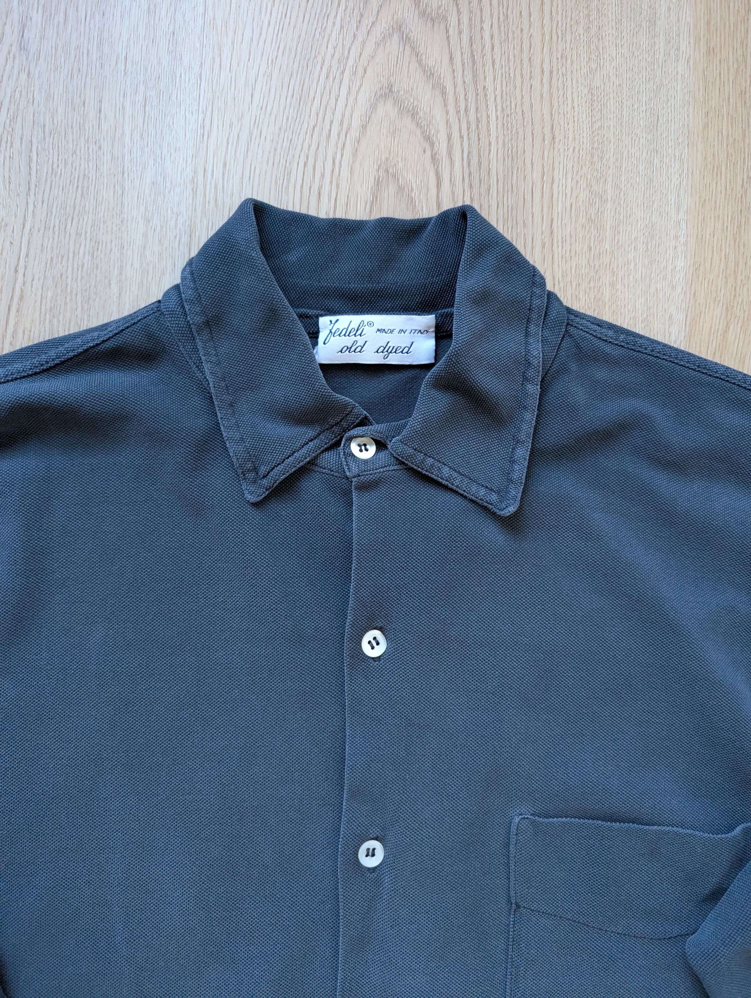 Fedeli Fedeli VTG Jersey Garment Dyed Organic Polo Shirt Size US L / EU 52-54 / 3 - 2 Thumbnail