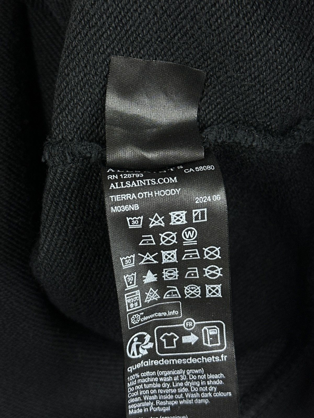 Allsaints AllSaints Tierra Oth Oversized Mens Hoodie Black Circle Logo Size US XS / EU 42 / 0 - 15 Thumbnail