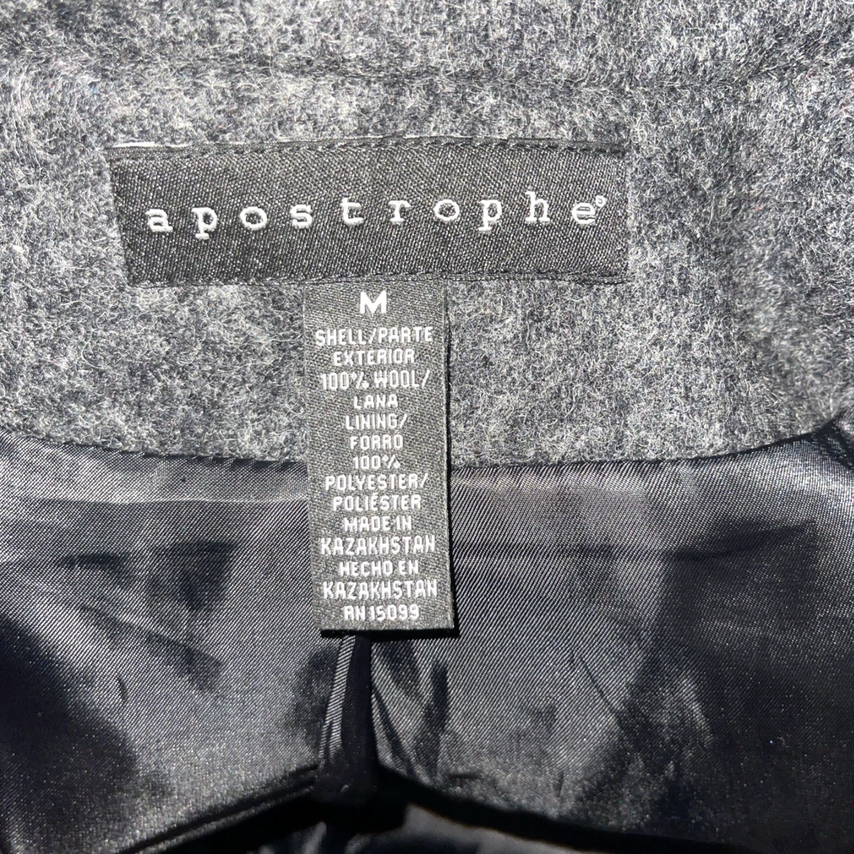 Vintage VINTAGE Apostrophe Women's Wool Buttoned Jacket Coat Lined 3 Button Gray Tweed Mid-Length Regular Size M Size M / US 6-8 / IT 42-44 - 3 Thumbnail