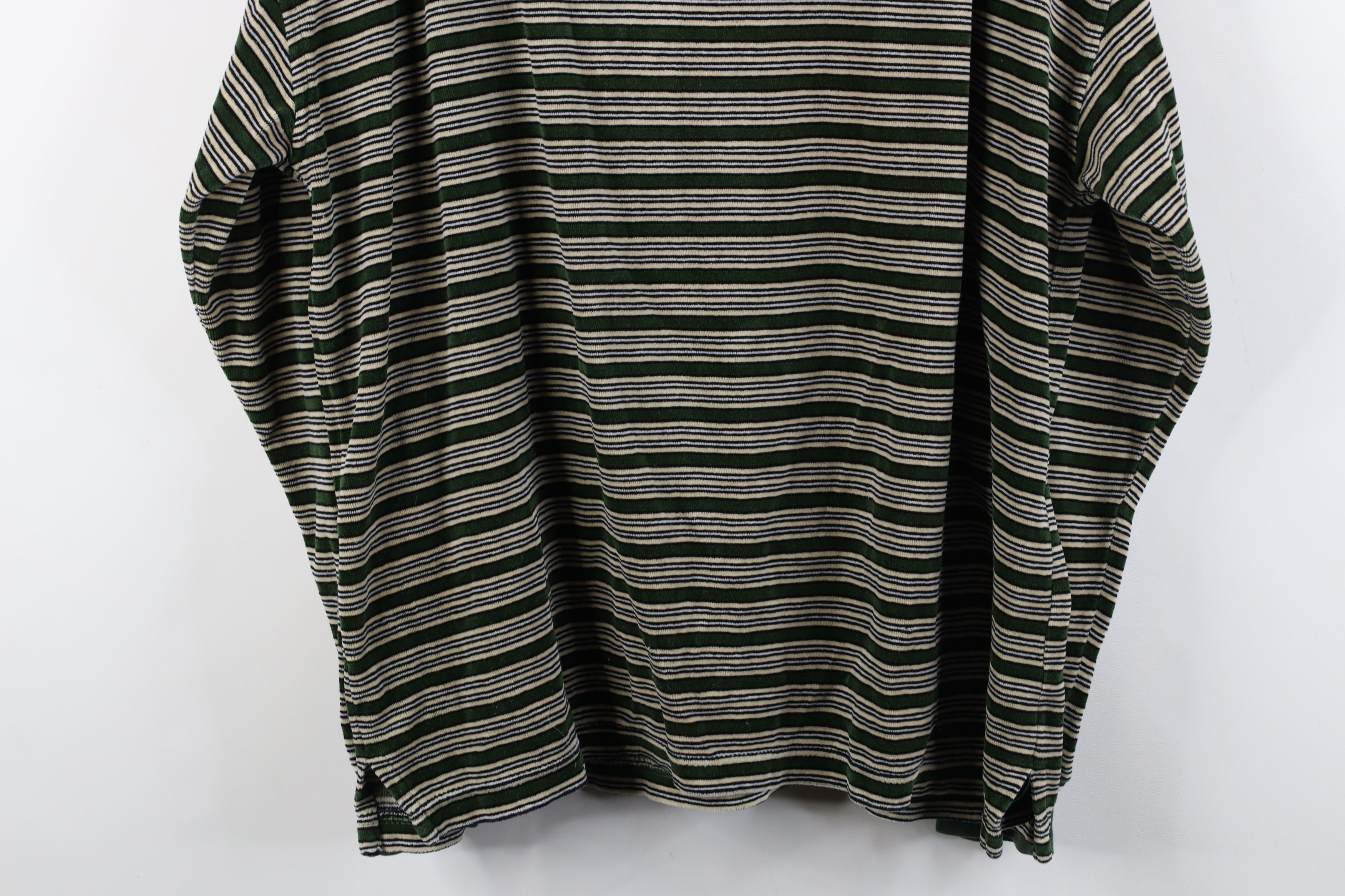 Vintage Vintage 90s Streetwear Velour Long Sleeve Rugby Polo Green Size US XL / EU 56 / 4 - 12 Thumbnail
