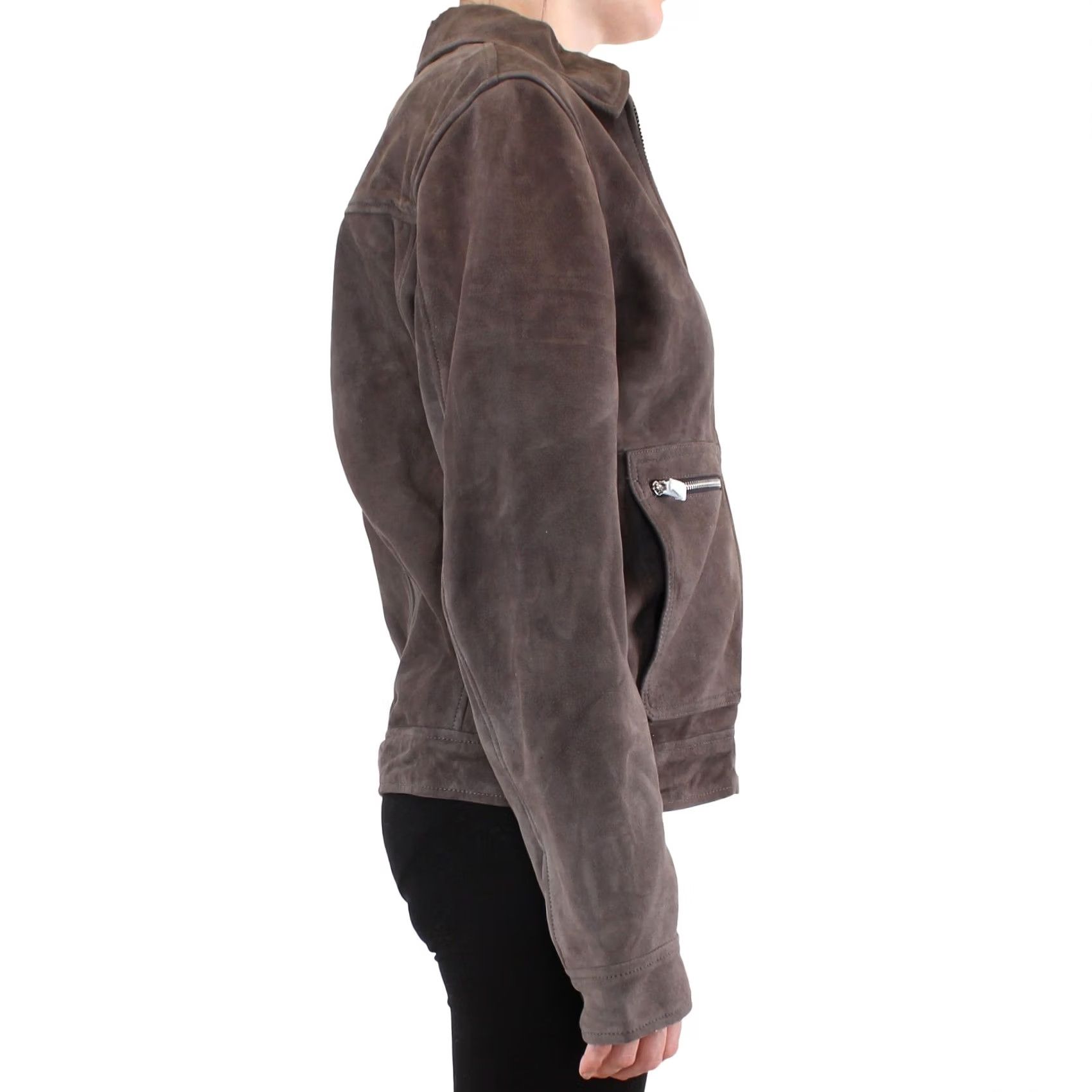 Club Monaco Club Monaco Jacket, Women's Full Zip Suede Jacket, Small, Grey, MSRP: 95 Size S / US 4 / IT 40 - 3 Thumbnail