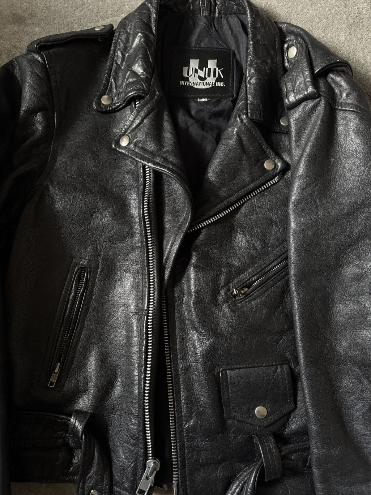 Other Vintage Black Leather Biker Jacket Size US S / EU 44-46 / 1 - 3 Thumbnail