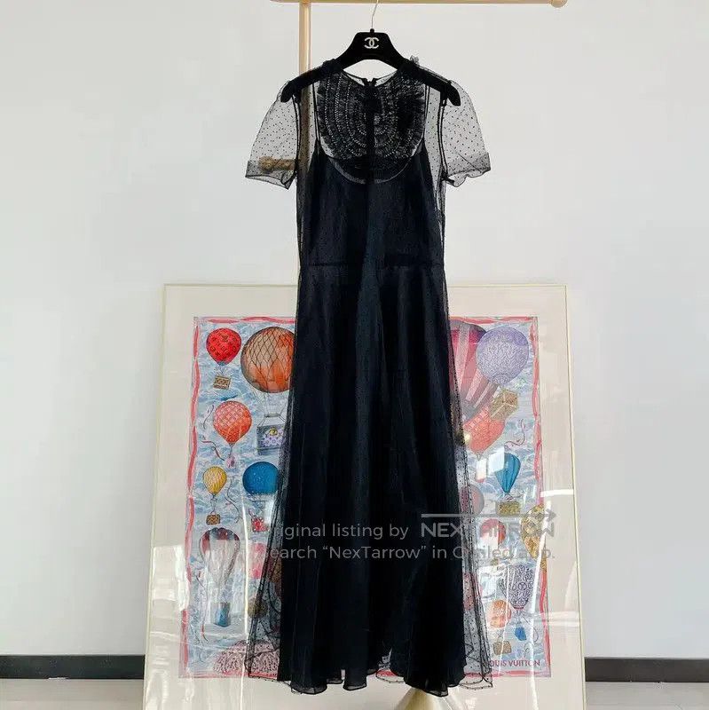 Dior Dior Black Nylon Short Sleeve Dress . Size M / US 6-8 / IT 42-44 - 1 Thumbnail