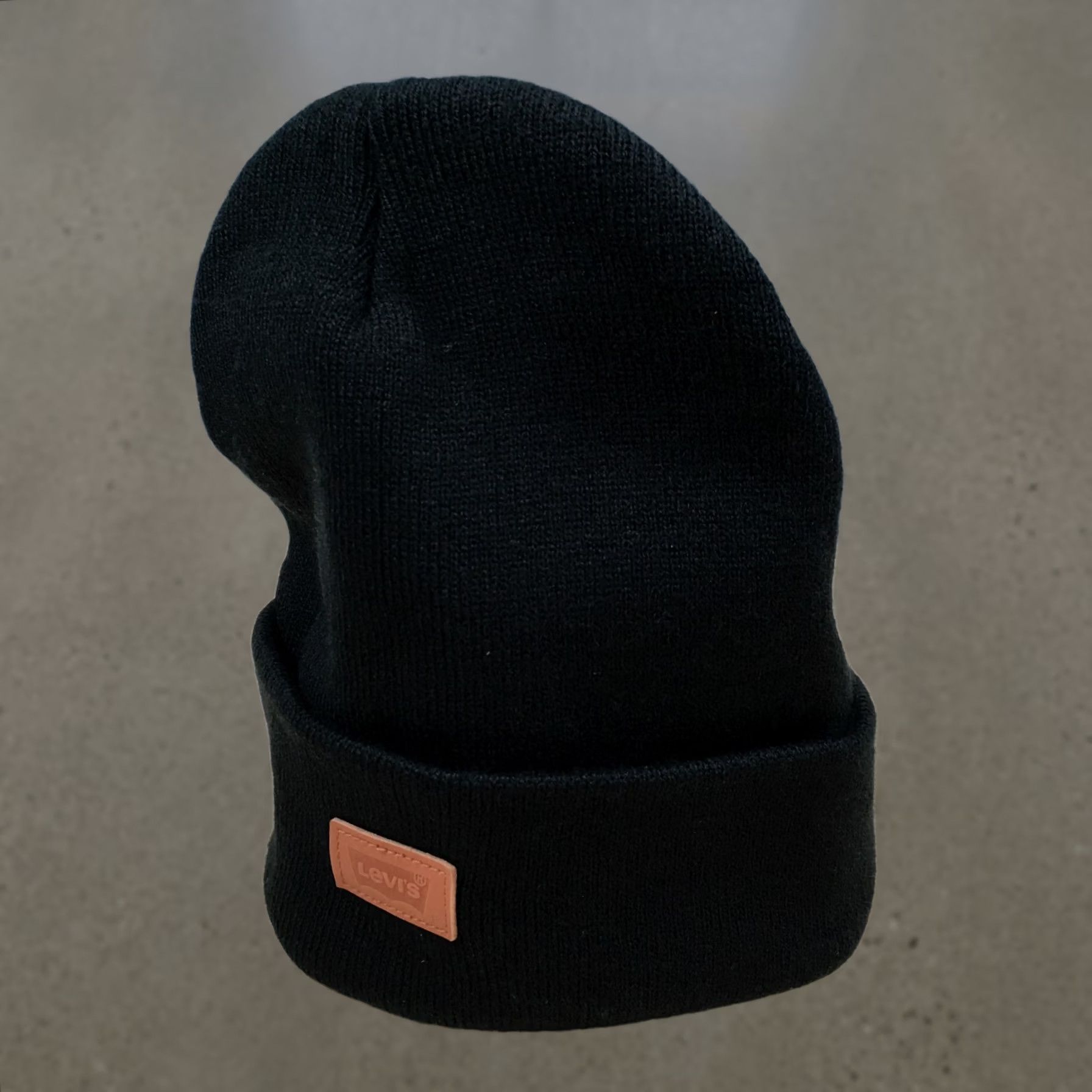Levi's Levi's Winter Beanie Hat Unisex Black Adjustable Knitted Acrylic One Size Size ONE SIZE - 1 Thumbnail