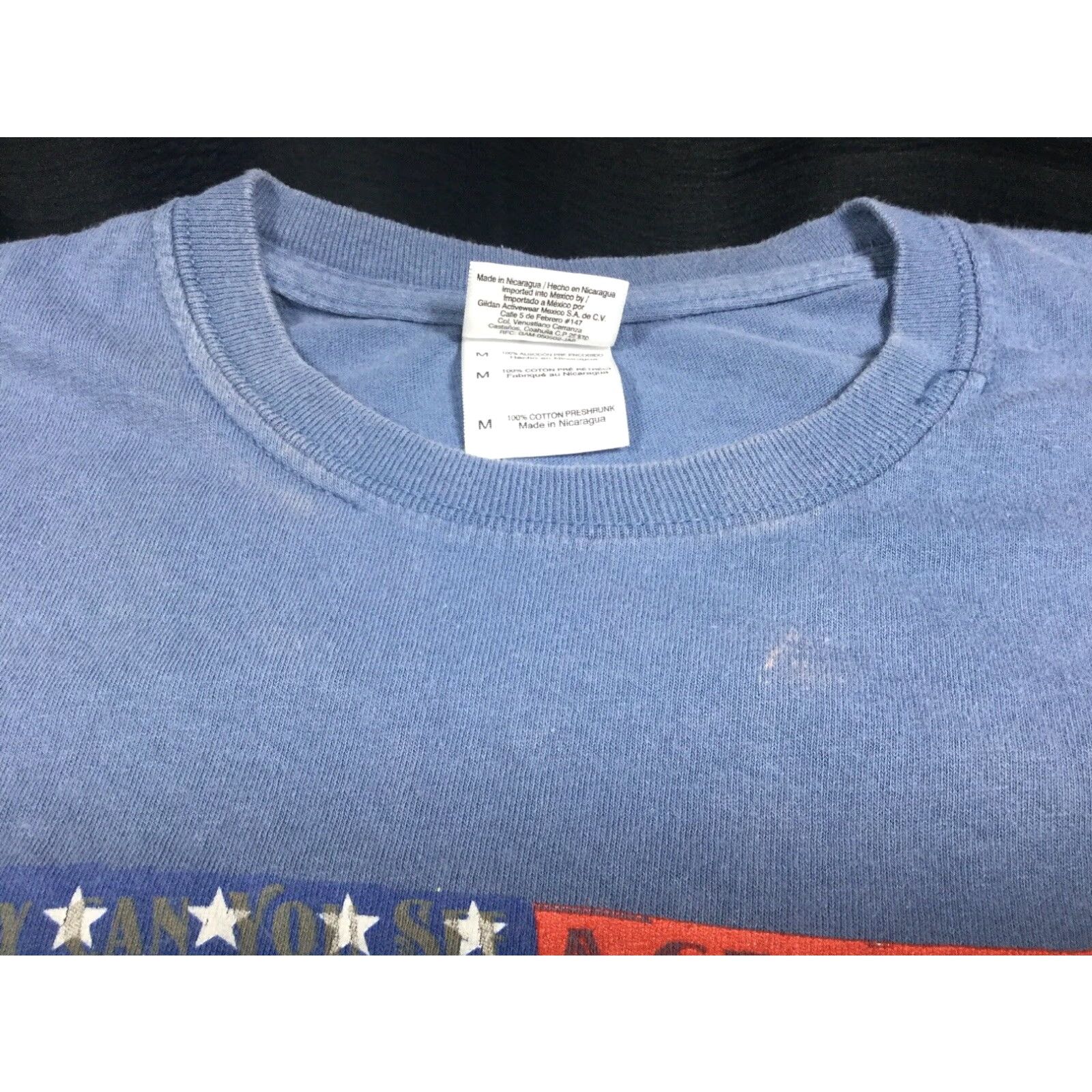 Gildan Gildan Graphic Tee American Flag Blue Medium Mens Short Sleeve T-Shirt Size US M / EU 48-50 / 2 - 3 Thumbnail