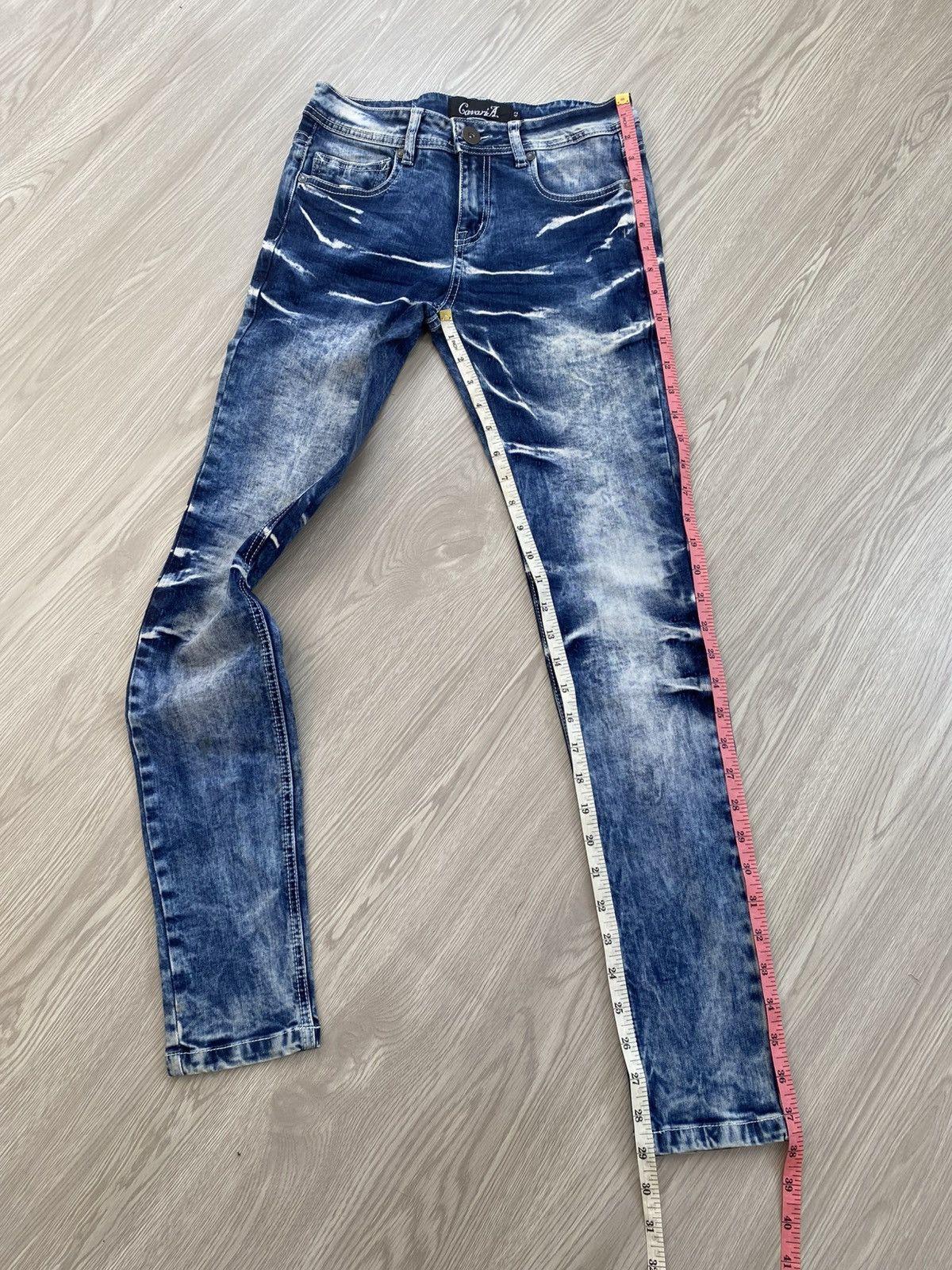 If Six Was Nine × Le Grande Bleu (L.G.B.) × Tornado Mart 2000s Cavaria Fuga Clawmark Nice Faded Skinny Jeans Size US 26 / EU 42 - 23 Thumbnail