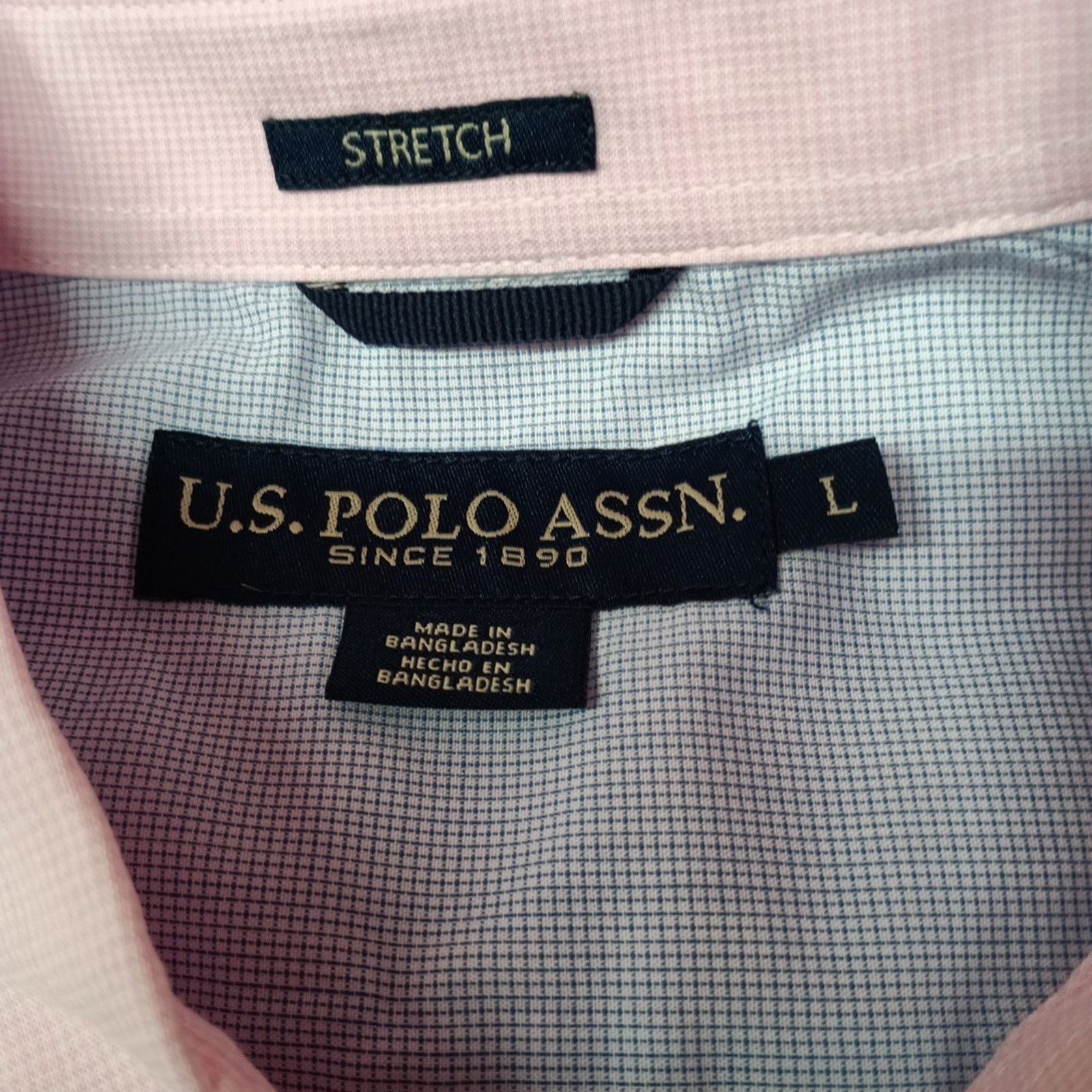 U.S. Polo Assn. U.S. Polo Assn. Button Woven Shirt Men's L Pink Checkered Size US L / EU 52-54 / 3 - 4 Thumbnail